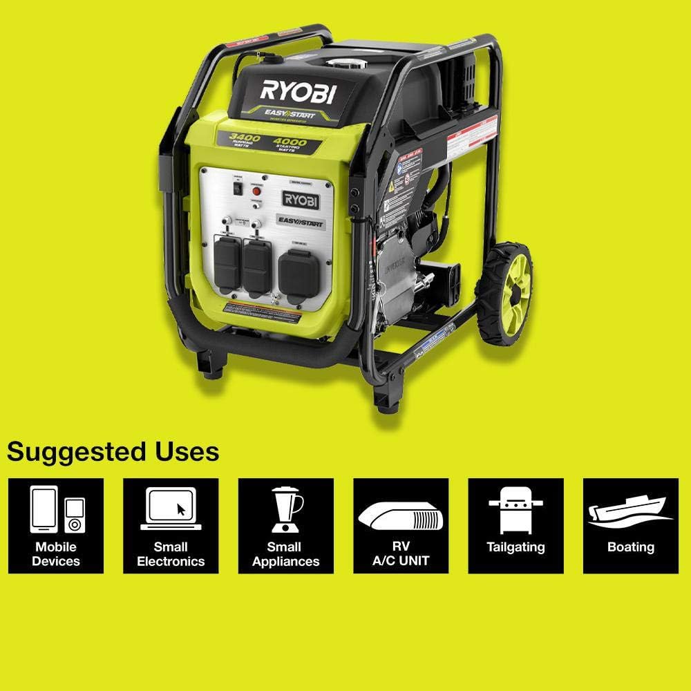 RYOBI RYi4022X 4000-Watt Gasoline Powered Digital Inverter Generator