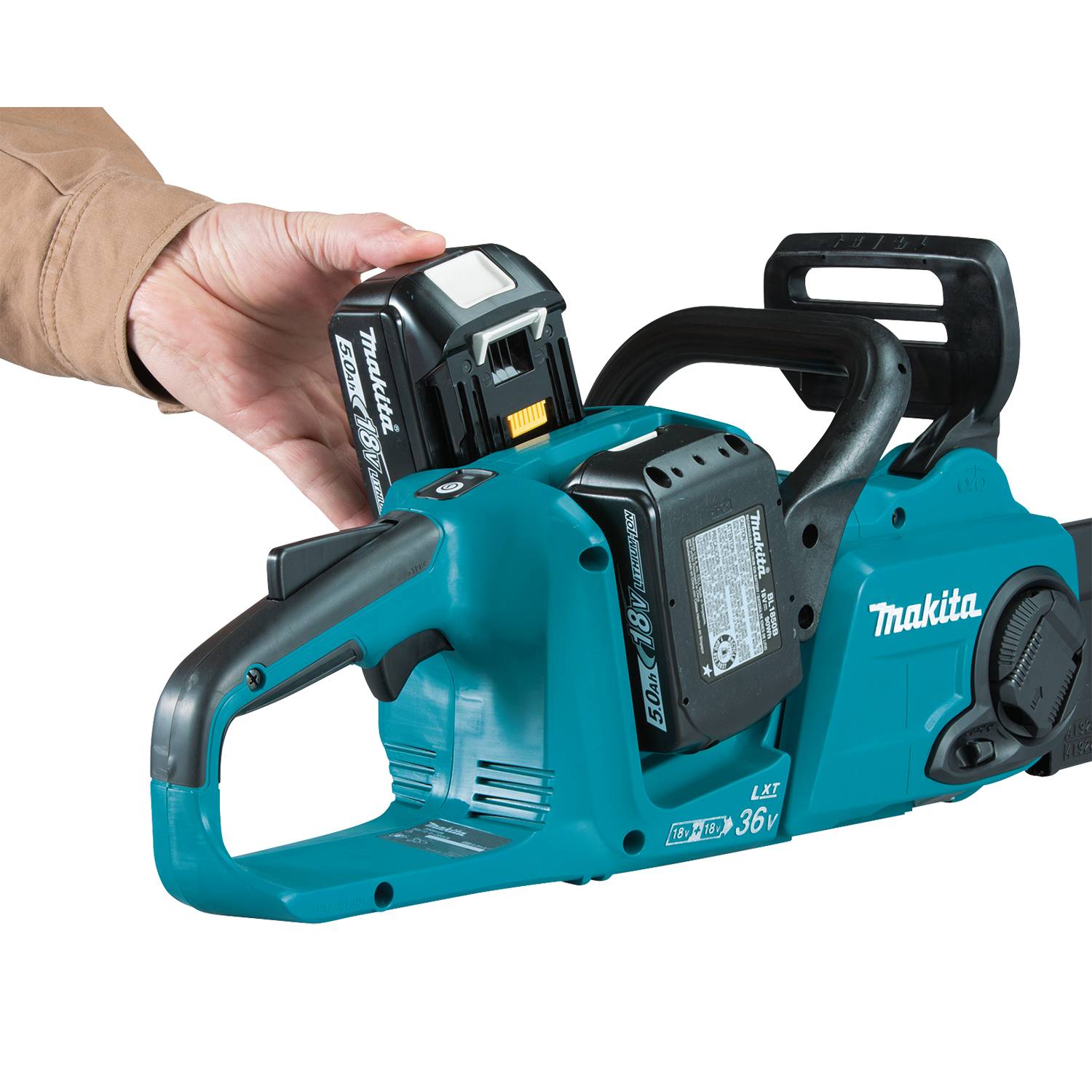 Makita XCU04PT 36V (18V X2) LXT Brushless 16 Chain Saw Kit with 4 Batteries (5.0Ah)