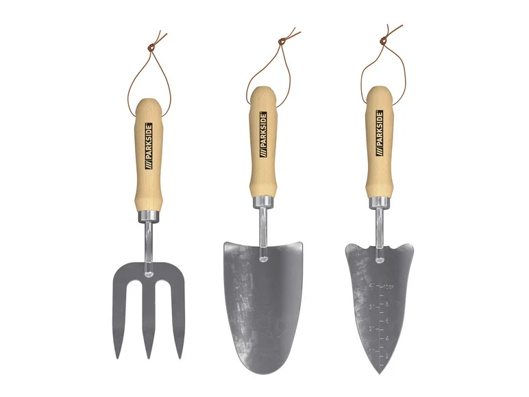 PARKSIDE Lot de 3 outils de jardin, en acier inoxydable