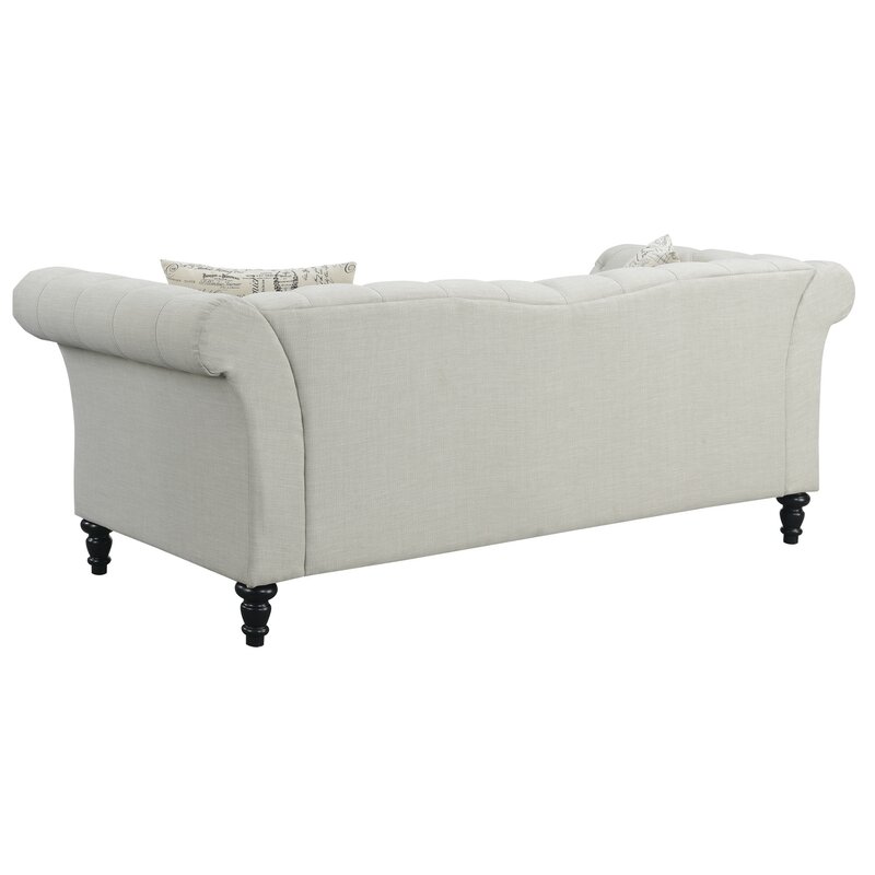 Haley 90.1” Rolled Arm Chesterfield Sofa