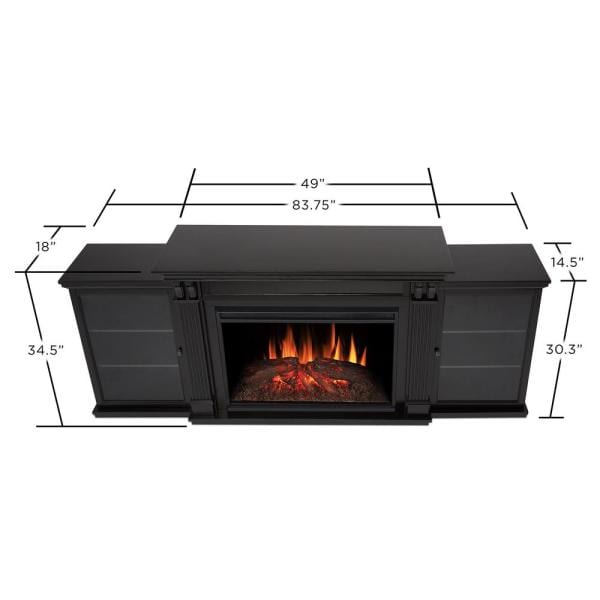 Tracey Grand 84 in. Electric Fireplace TV Stand Entertainment Center in Black