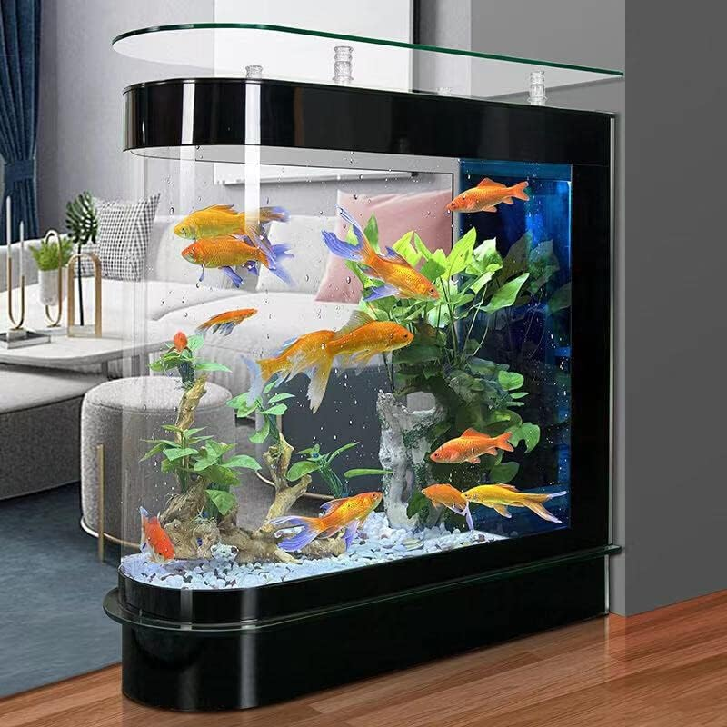 124Gal LED Aquarium Kit Upright Fish Tank Large Glass Fishbowl Glsaa Bar for Patios Living Office Room and Kitchen