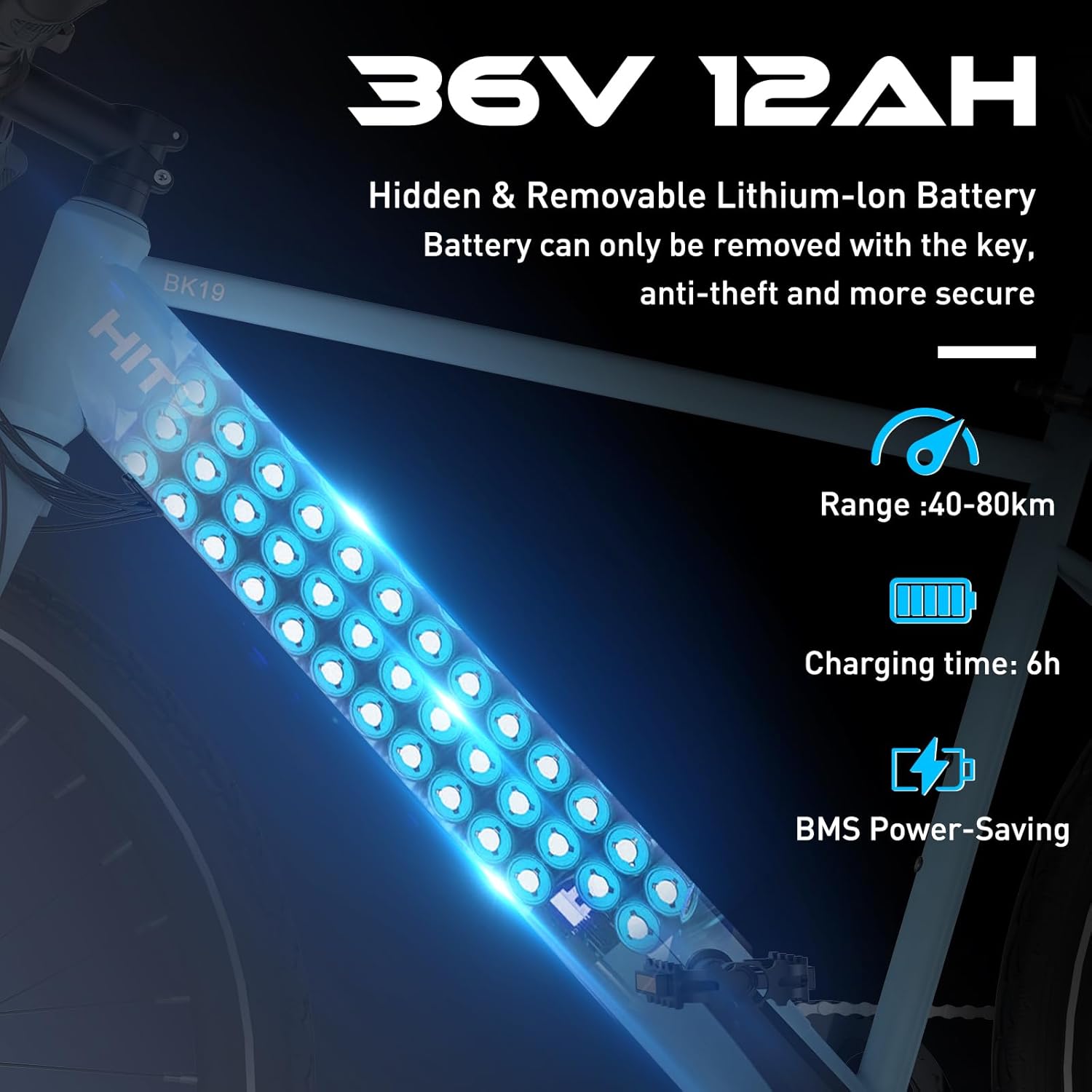 HITWAY E Bike 27.5 Inch Electric Bicycle, 700c E City Bike Pedelec with 36 V 12 Ah Removable Battery, 250 W Motor, 7 Speed Electric Mountain Bike, MTB Ebike for Adults, Range 45-80 km