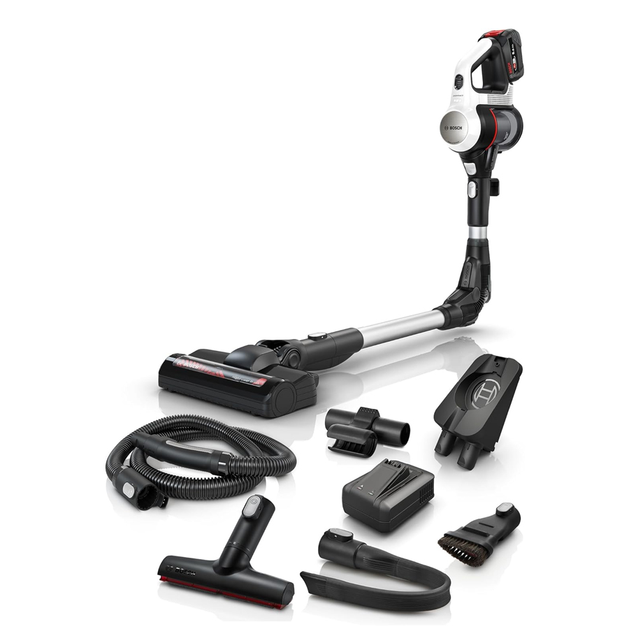 Bosch Unlimited 7 BSS715CARP Cordless Vacuum Cleaner, Kink Tube, Hygiene Filter, 5.0 Ah Battery, Quick Charger, XXL Upholstery Nozzle, Turbo Level, Made in...
