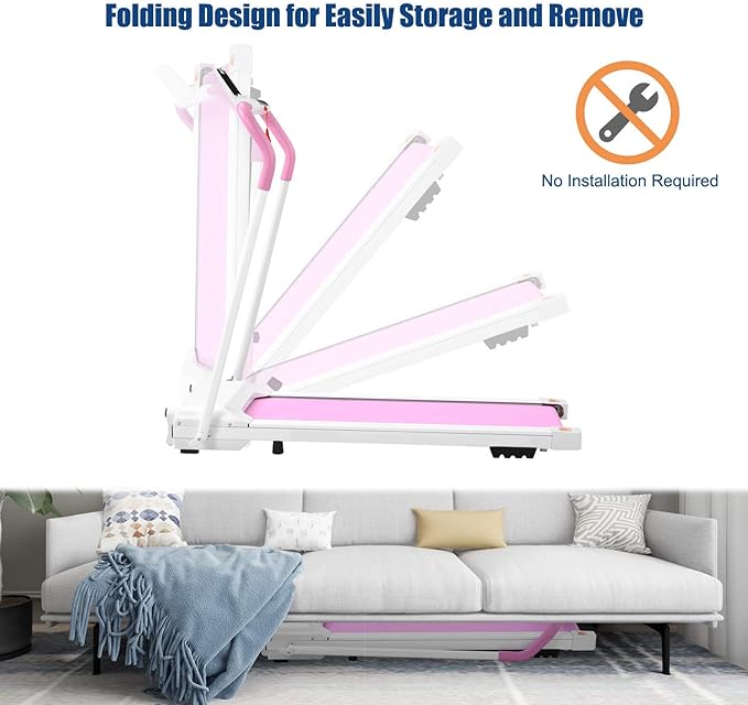 FYC Folding Treadmill for Home - 265lbs Foldable Treadmill Running Machine, Electric Treadmill Exercise for Small Apartment Home Gym Fitness Jogging Walking