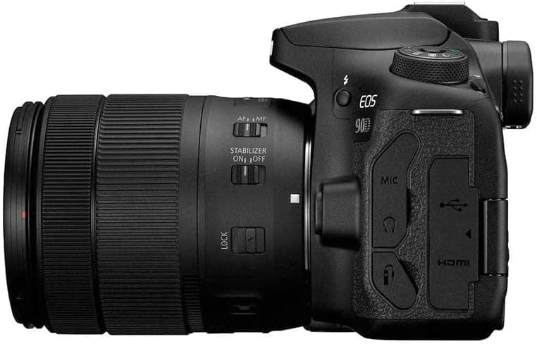 Canon DSLR Camera [EOS 90D] with 18-135 is USM Lens | Built-in Wi-Fi, Bluetooth, DIGIC 8 Image Processor, 4K Video, Dual Pixel CMOS AF, and 3.0 Inch Vari-Angle Touch LCD Screen, Black