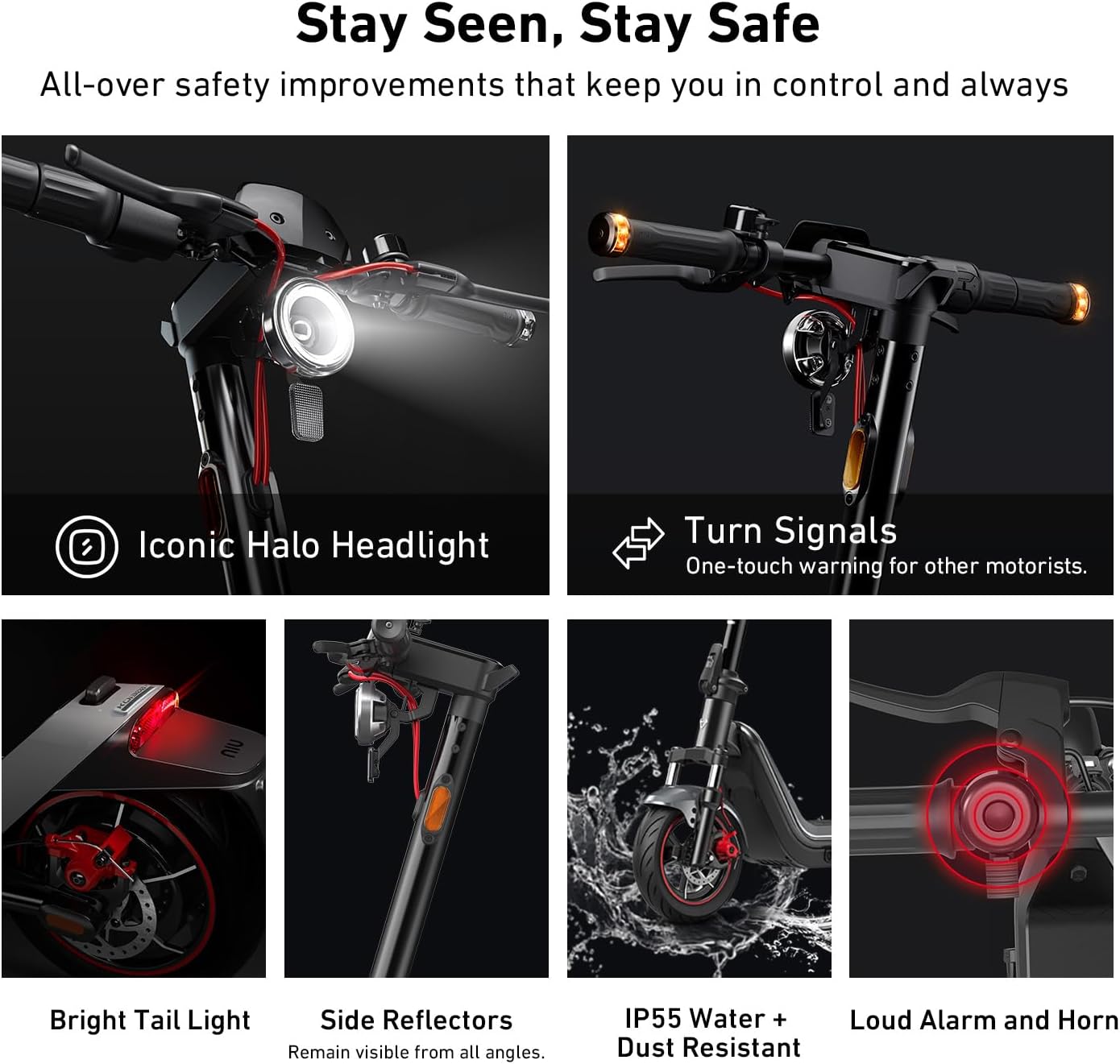 NIU Electric Scooter for Adults - 700W-1000W Peak Power, 48-64KM Long Range, Max Speed 32-38KM/H, Multi Braking System, Wider Deck, Fat Tires, Portable Folding E Scooter, UL Certified