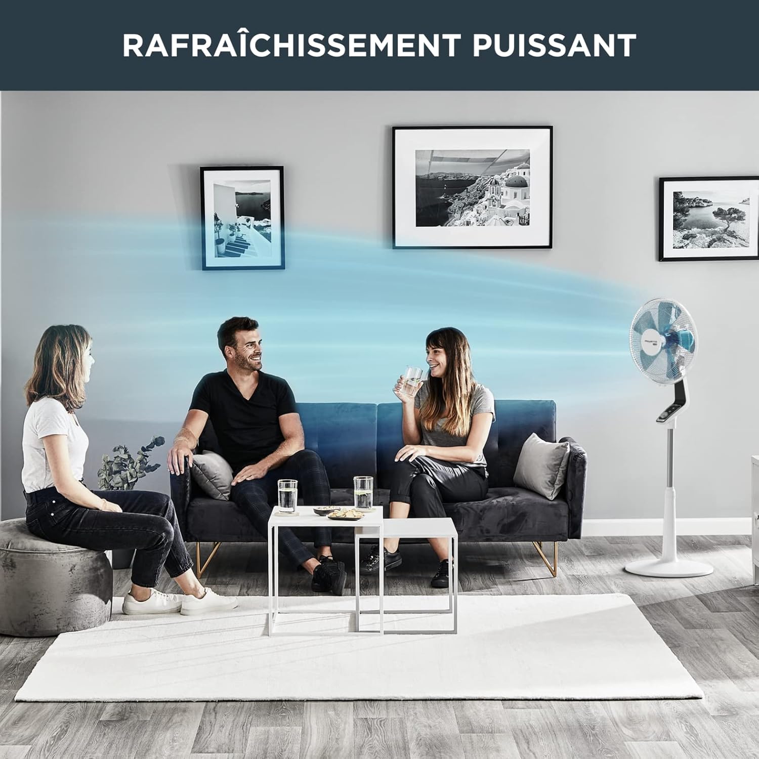 Rowenta Turbo Silence, Ventilateur sur pied, Silencieux, Puissant, Design durable, Écoénergétique, Timer - 12h VU5650F0 et VU5640F2