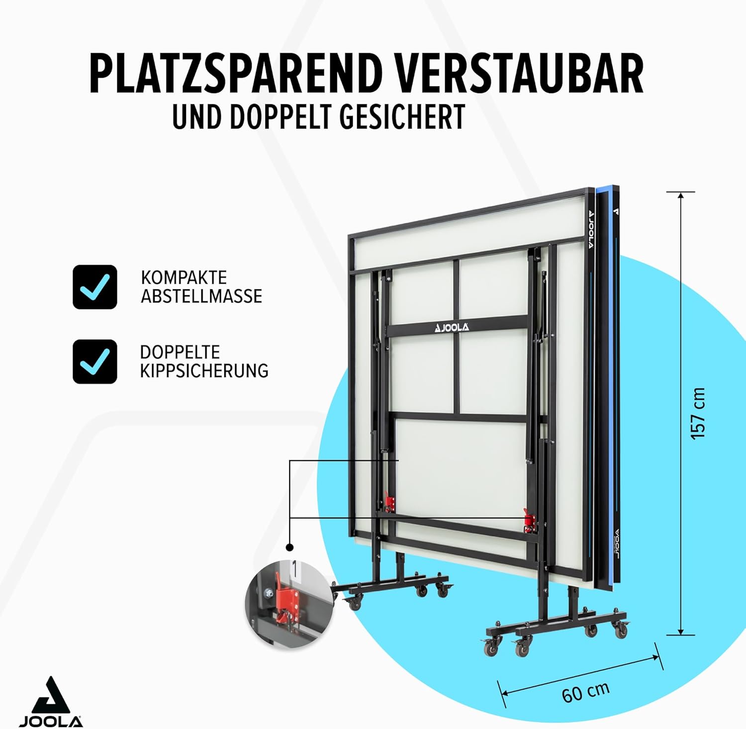 JOOLA Outdoor Table Tennis Table - Professional Table Tennis Table 6 mm Aluminium Composite Surface - Weatherproof Foldable - Includes Net