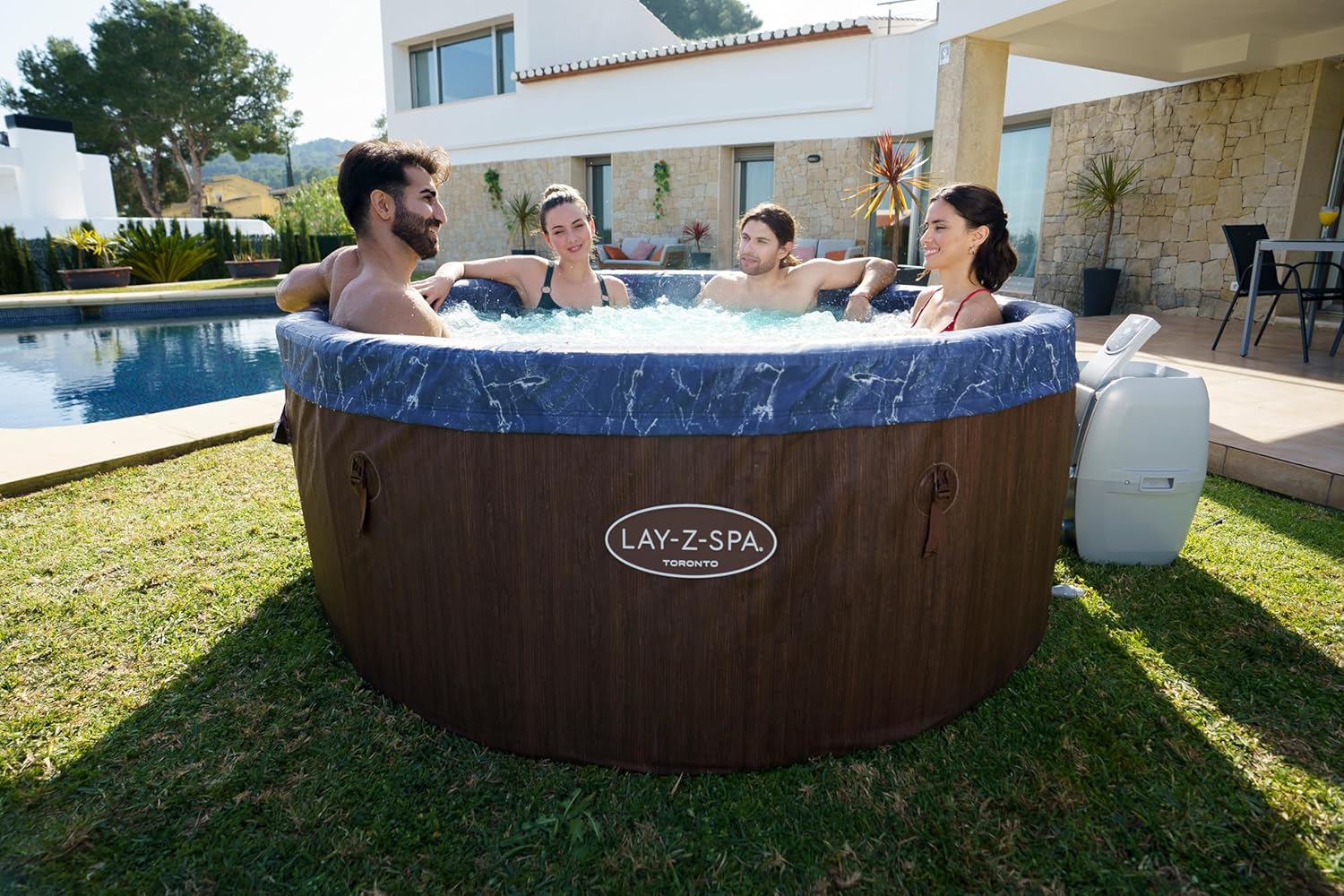 BESTWAY Lay-Z-Spa Toronto AirJet Plus™ 5-7 Seater Round Semi-Rigid Spa