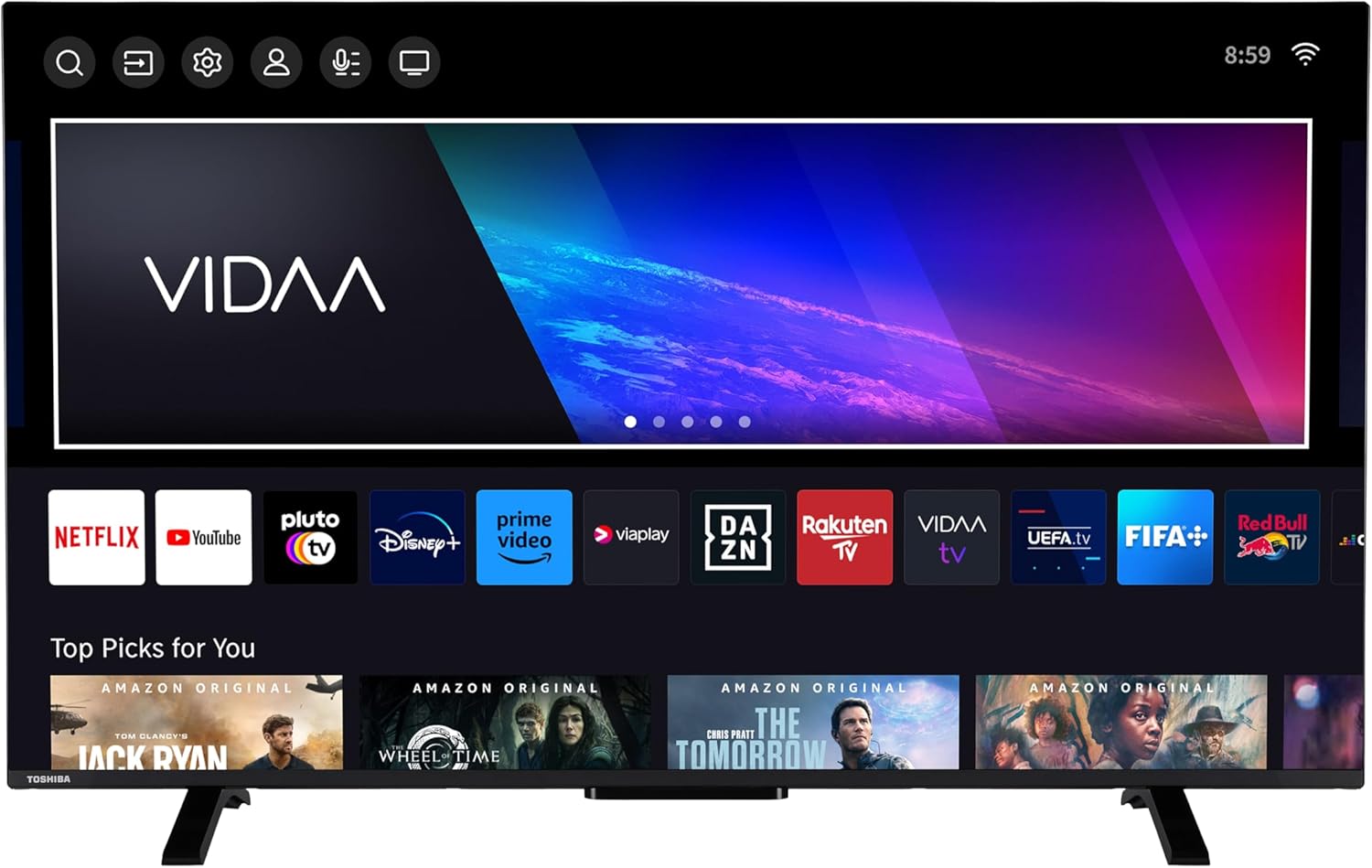 Toshiba 50QV2363DAW - 50-inch QLED TV (4K UHD, HDR Dolby Vision, Triple Tuner, Bluetooth, Dolby Audio)