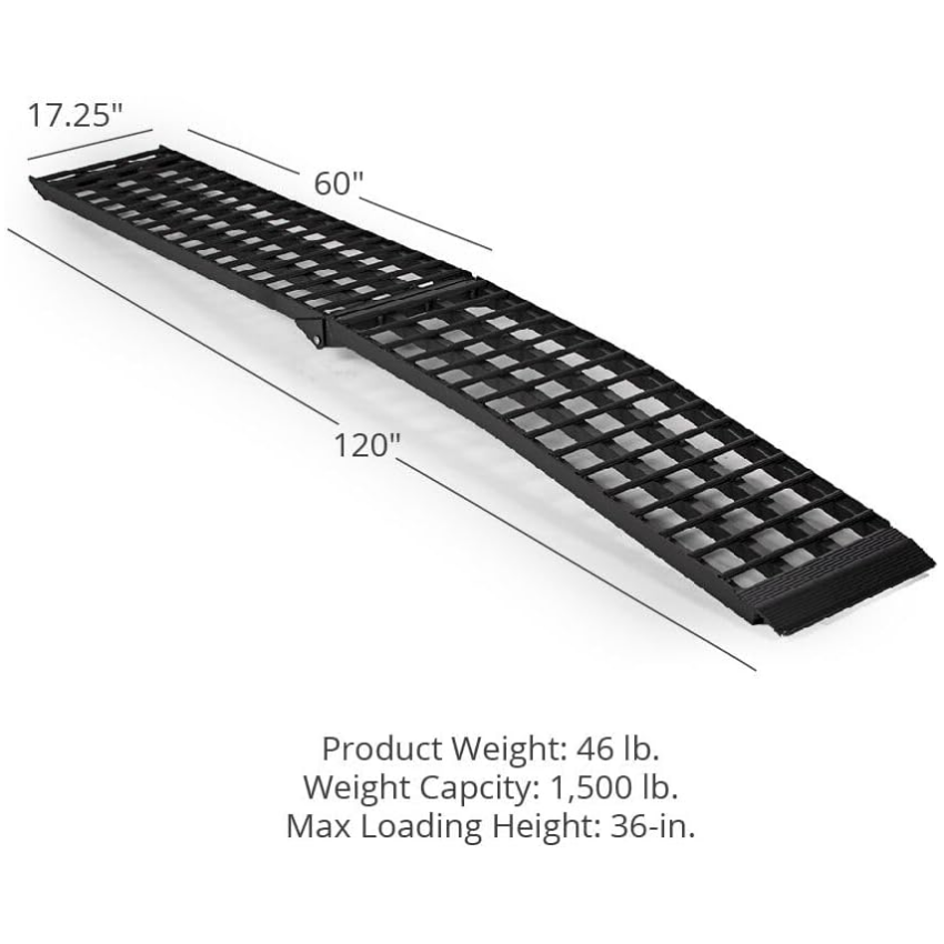 Ramps 10' Heavy-Duty 4-Beam Arched Motorcycle Loading Ramp - 1,500 lb. Capacity