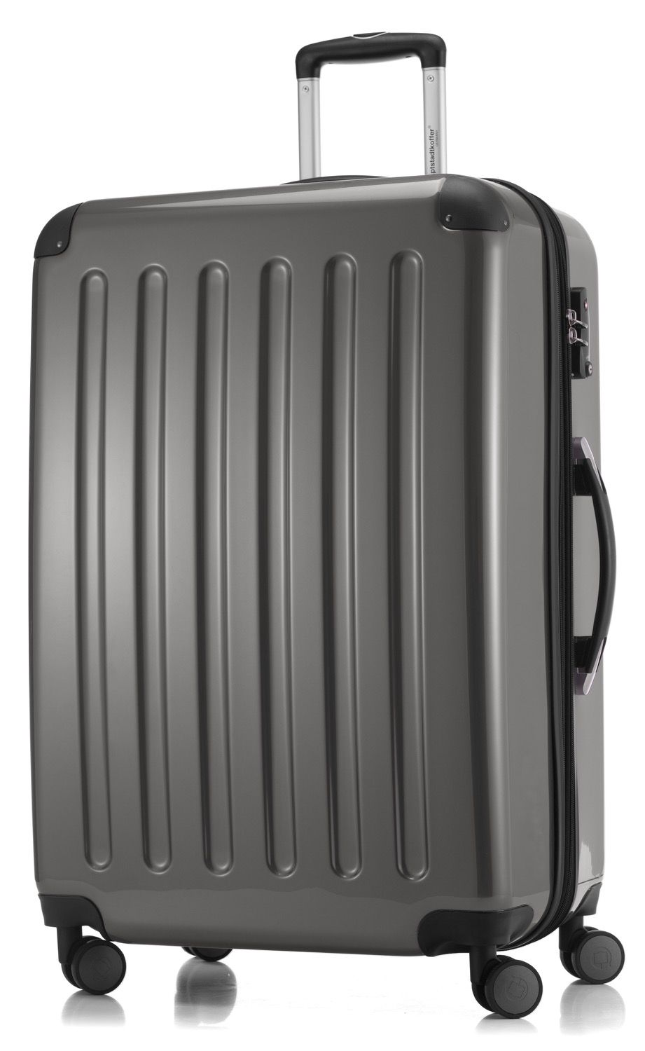 Alex - suitcase hard shell dark blue glossy, TSA, 65 cm, 74 liters