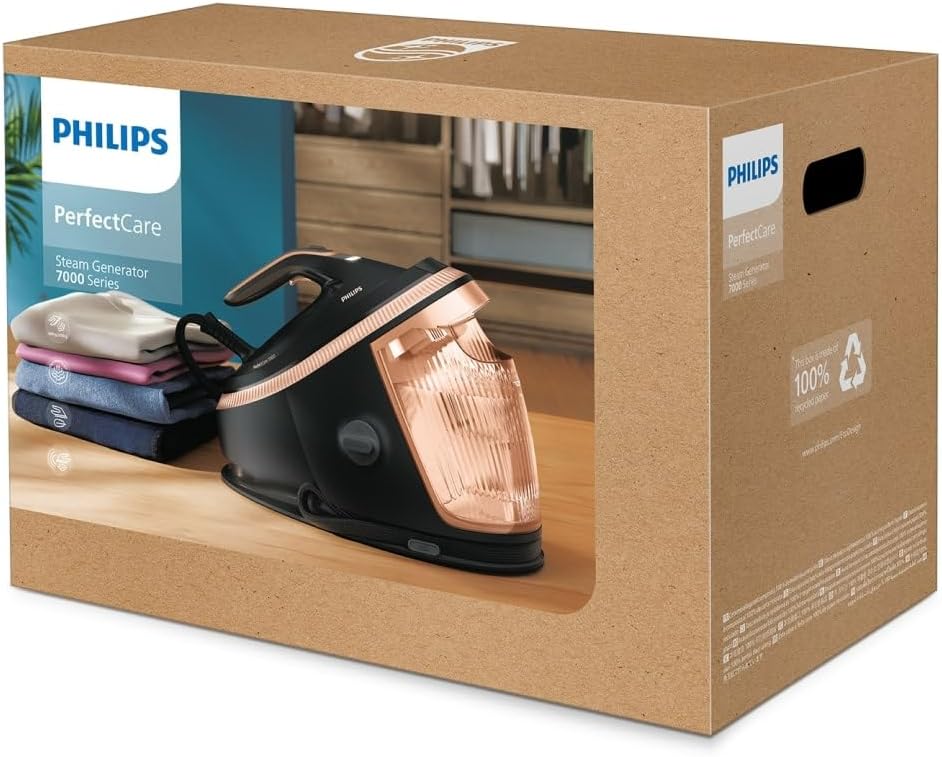 Philips PerfectCare Series 7000 Steam Generator, 650g Steam Boost, 8.5 Bars, SteamGlide Elite Soleplate, Automatic Intelligent Steam (PSG7300/80)