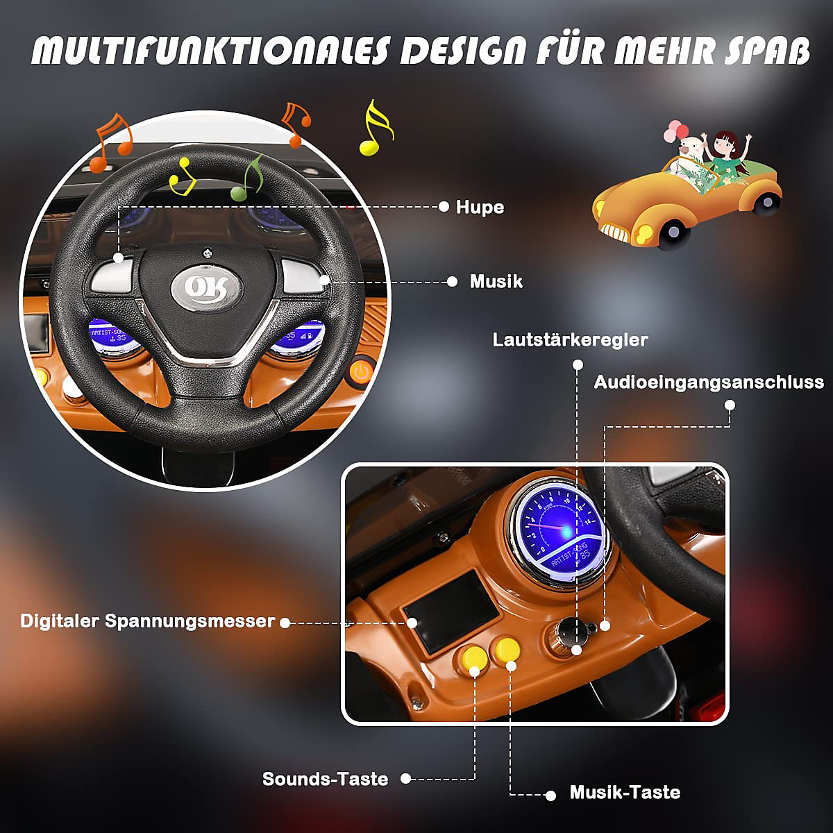 Elektroauto Jeep mit Aufbewahrungsbox & Fernbedienung schwarz