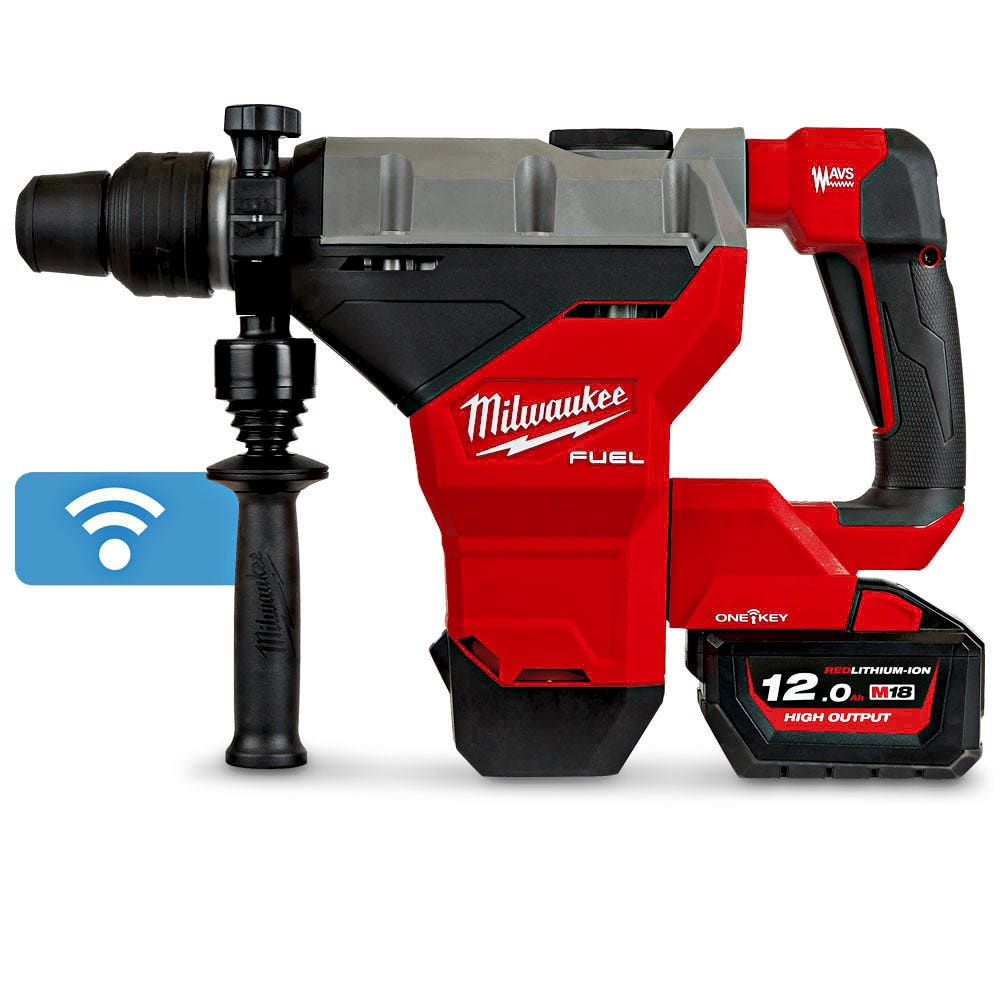 MILWAUKEE 18V FUEL™ 2 x 12.0Ah 44mm SDS Max Rotary Hammer Kit M18FHM-122C