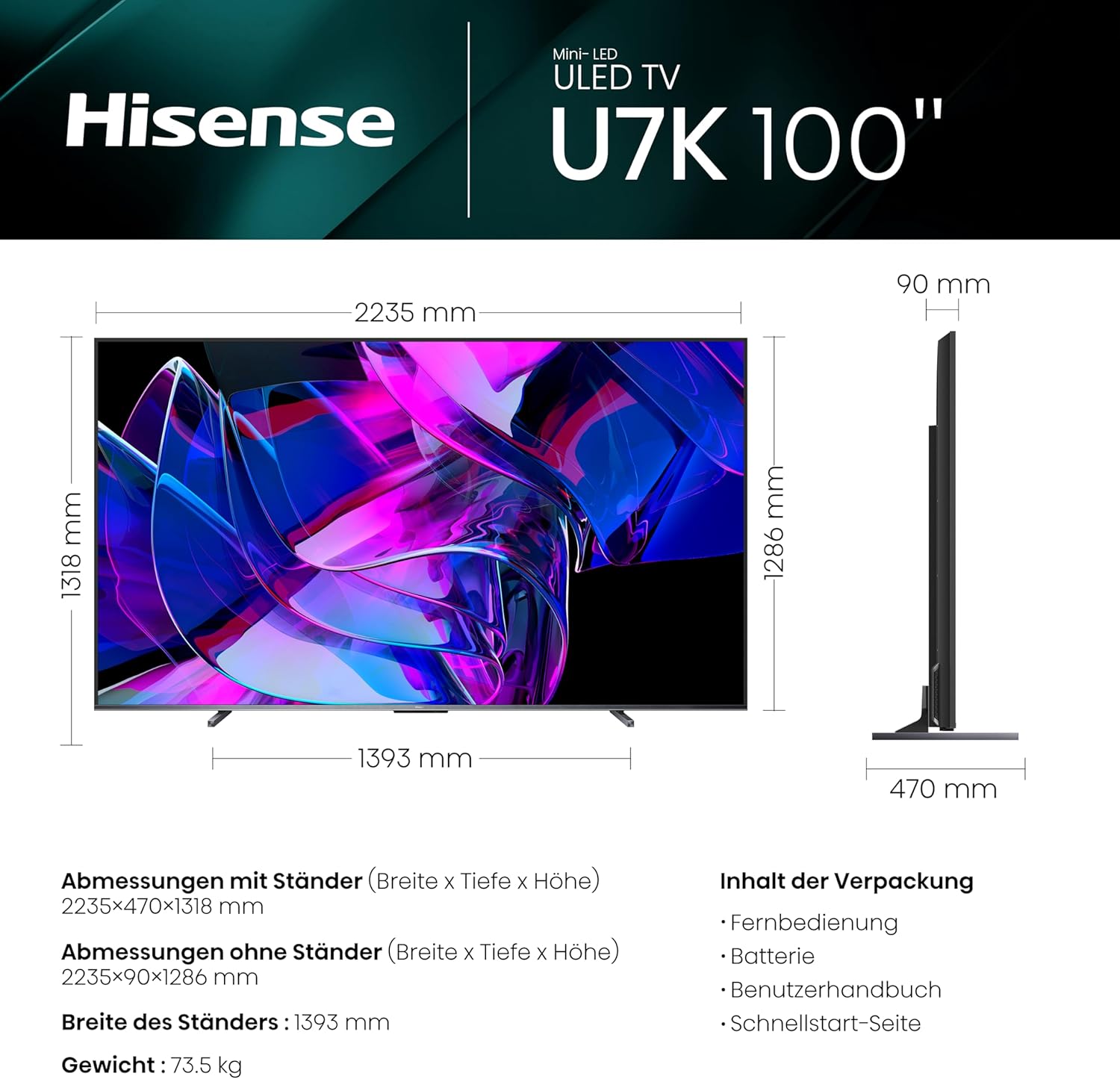 Hisense 65U7NQ 164cm (65-inch) TV