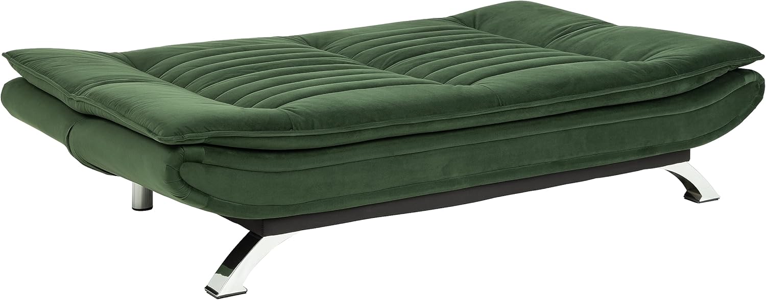 AC Design Furniture Jasper Sofa Bed W: 196 x H: 91 x D: 96 cm, Dark Grey/Black, Fabric/Metal