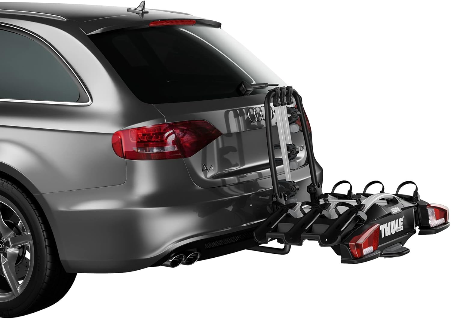 Thule VeloCompact Fahrradträger für Anhängerkupplung 3 Fahrräder, Black/Aluminium