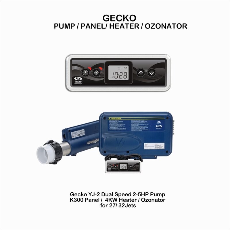 WSINC 3 - Person 27 - Jet Acrylic Rectangular Hot Tub with Ozonator in Grey Oak