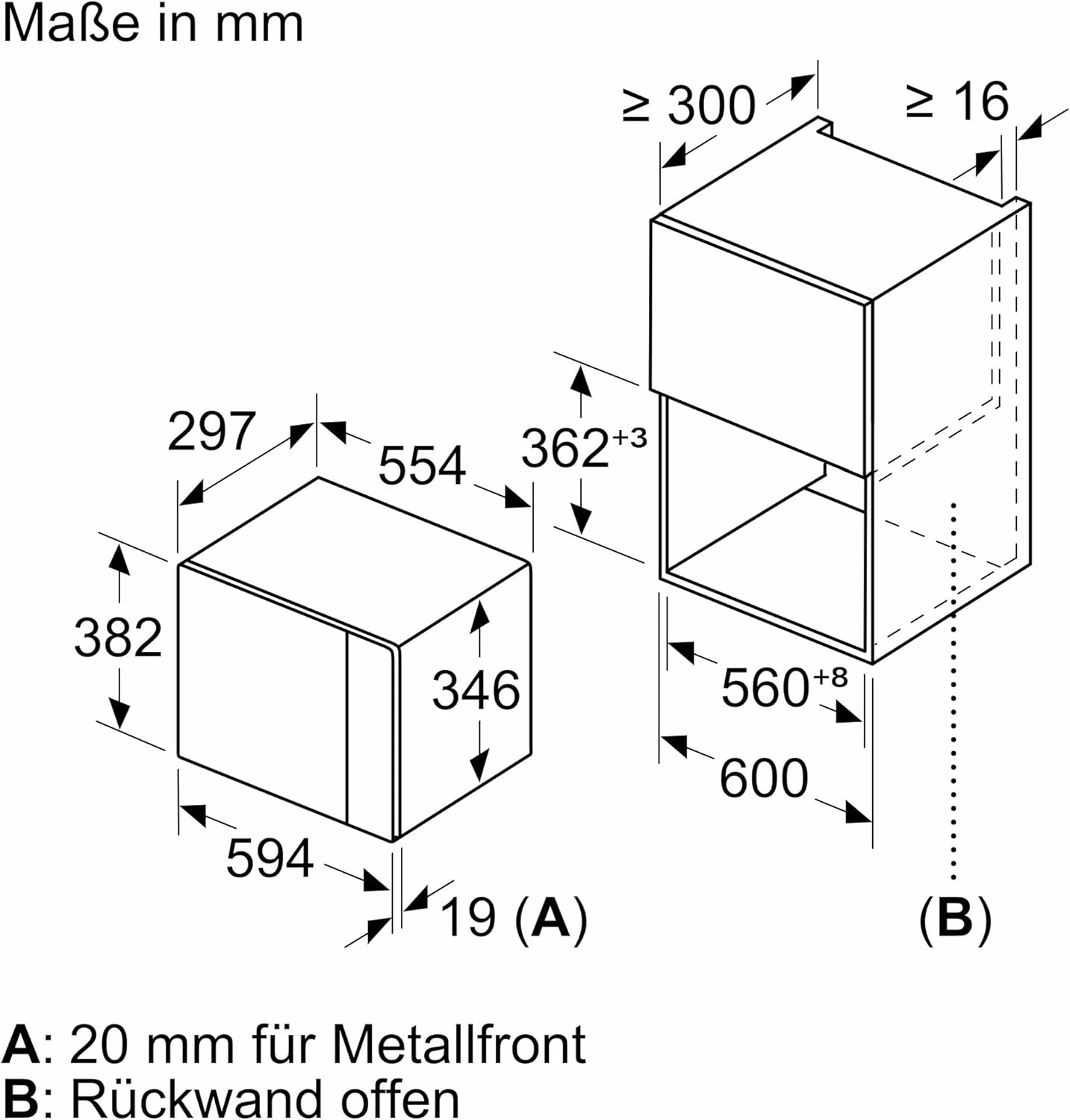 Siemens BF525LMB1 iQ500, Built-in Microwave, 59 x 38 cm, 800 W, 20 L Cooking Chamber, Stainless Steel, 25.5 cm Turntable, TouchControl Operation, Hydrolytic Cleaning Aid, CookControl 7 Automatic