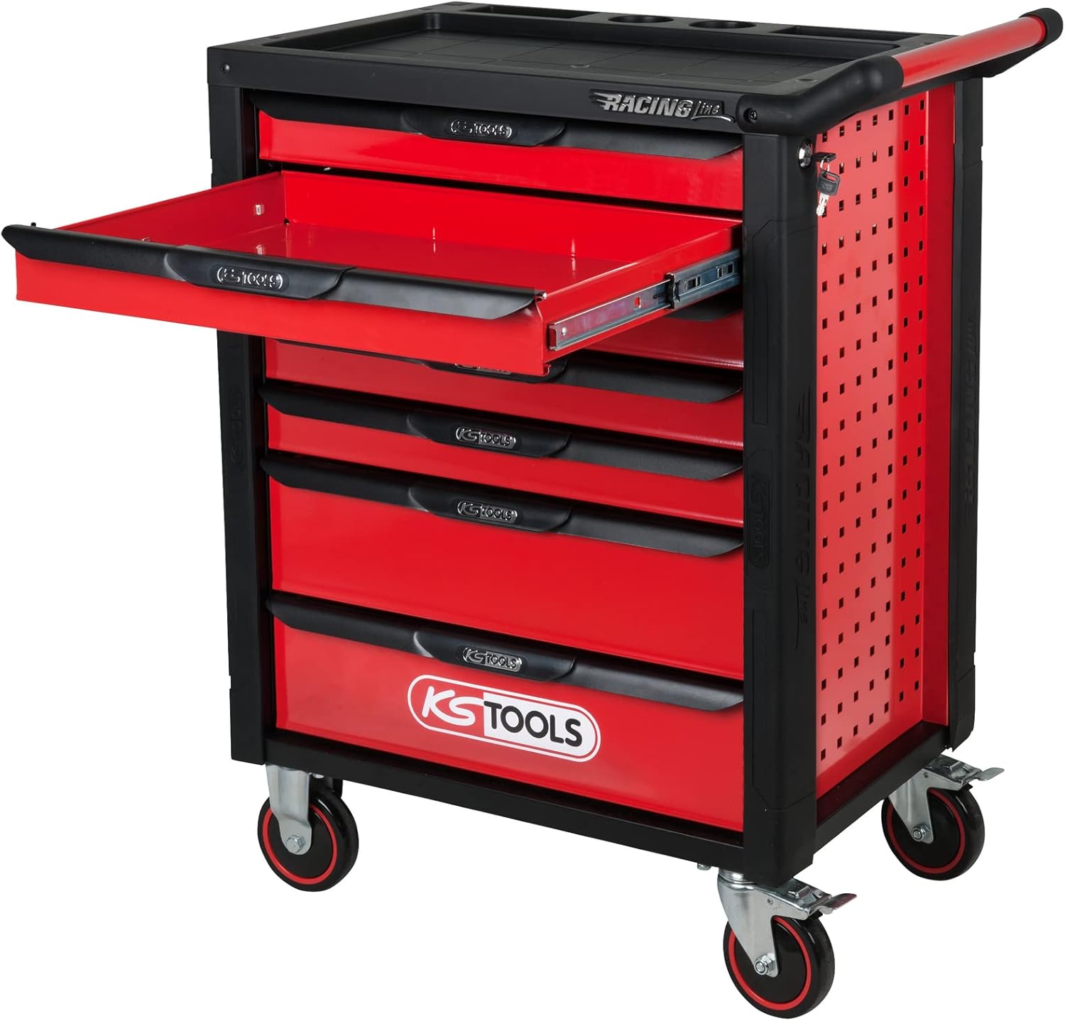 KS Tools RacinGline 826.7215 Workshop Trolley with 7 Drawers and 215 Premium Tools Black / Red