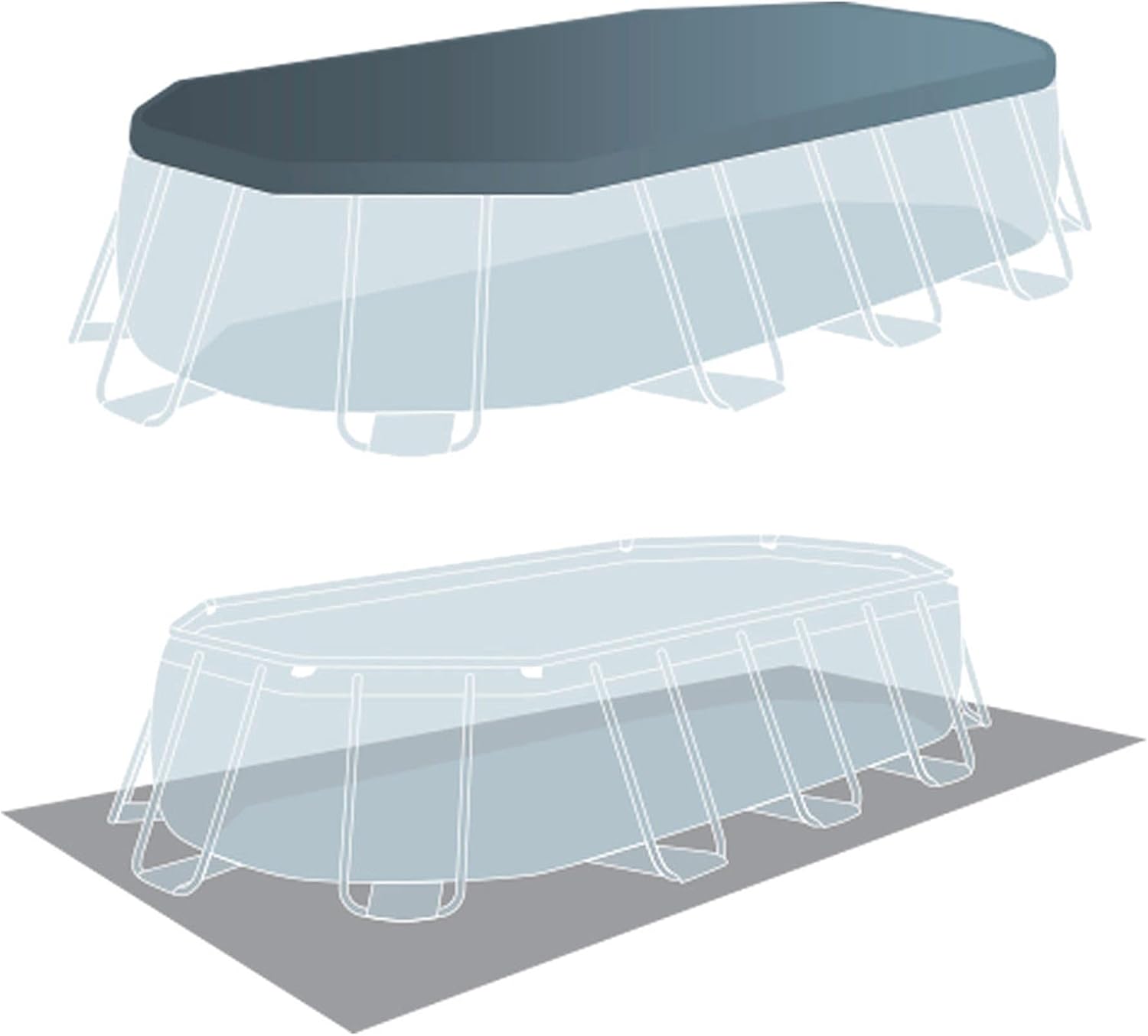 Intex kit Piscine Prism Frame Ovale Tubulaire (l) 5,03 x (l) 2,74 x (h) 1,22m