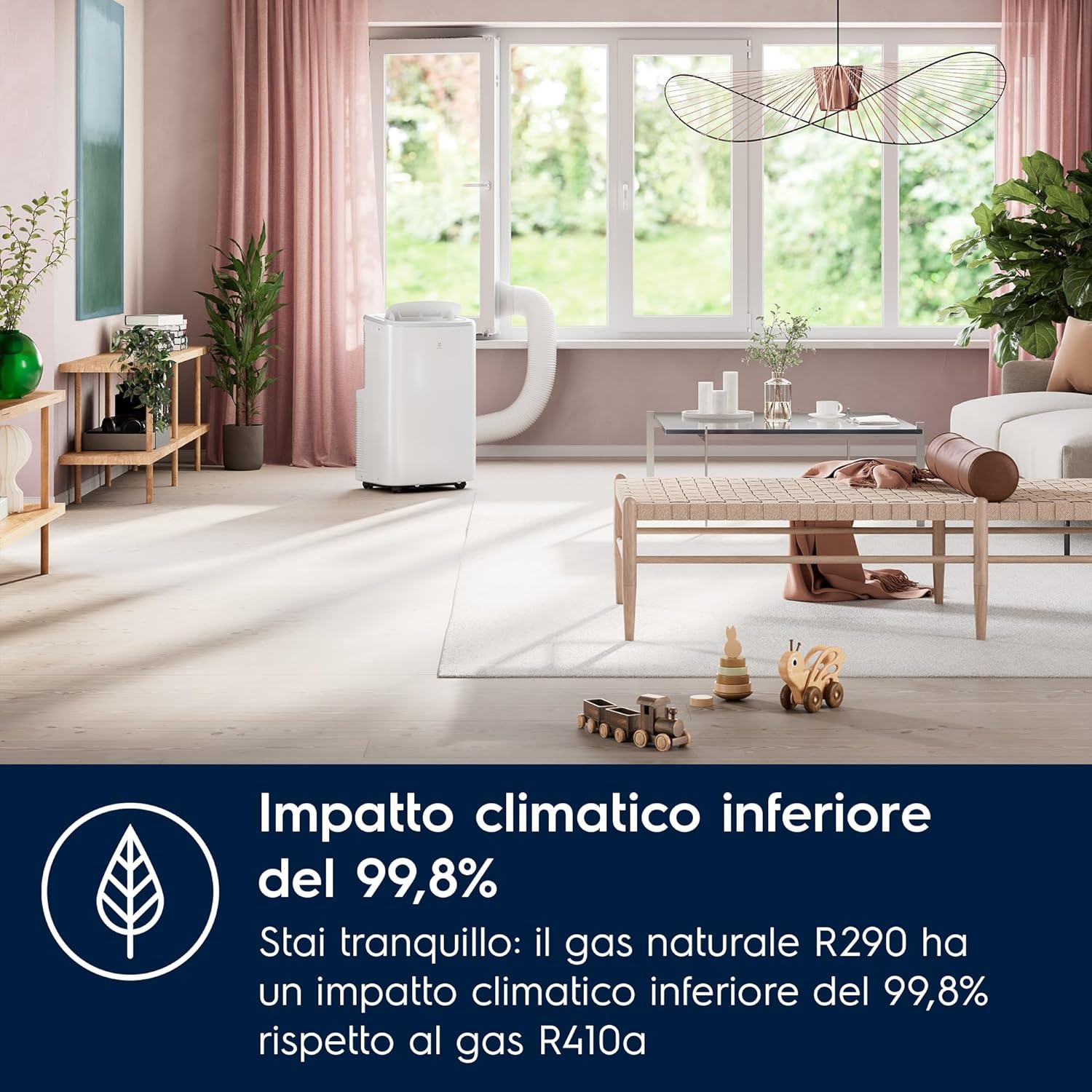Electrolux EXP26U559HW Condizionatore portatile Caldo/Freddo Comfort 600 bianco, leggero e compatto, connesso, gas ecosostenibile R290, A+ raffreddamento e riscaldamento [Classe di efficienza energetica A+]