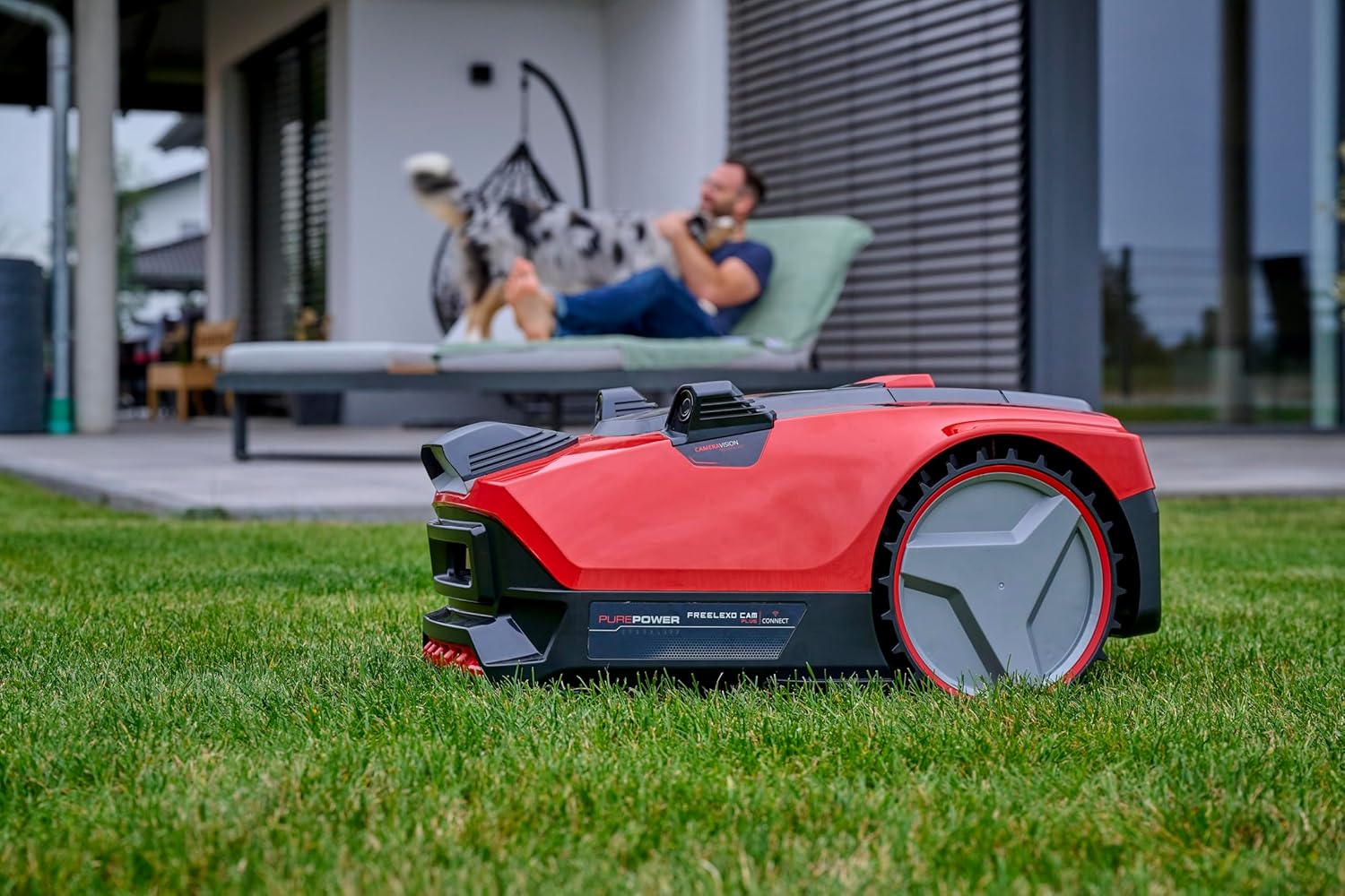 Einhell Freelexo Cam Plus 600 Power X-Change Robotic Lawnmower (18 V, Camera Instead of Boundary Wire, for 600 m², WiFi, Brushless, up to 25% Gradient, Includes 4.0 Ah Plus Battery)
