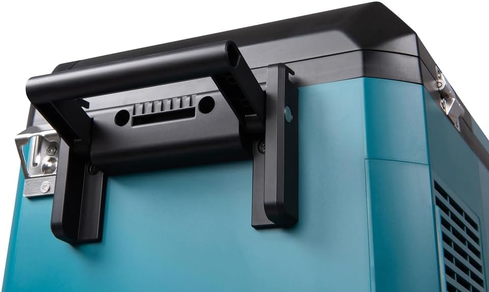 Makita 40V Battery Cooling and Heat Box, 29L Portable Refrigerator, Turquoise, IPX4 Water Resistant, Compressor Cooling System, Bottle Opener, Deep Discharge Protection