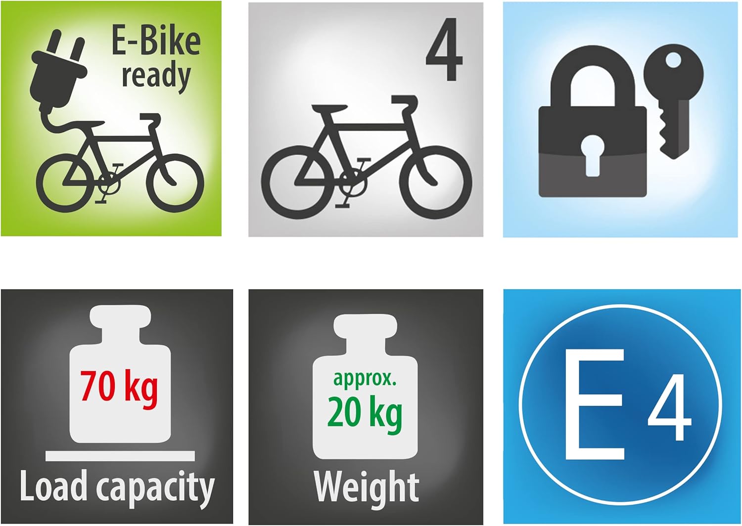 Eufab 11514 Tow Bar Carrier Luke for 4 Bicycles