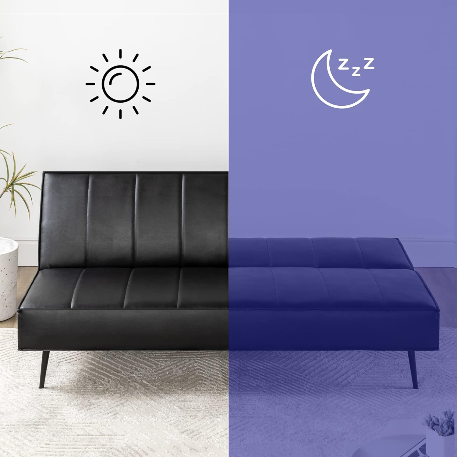 Zinus Quinn Clic Clac Sofa Bed - 2-in-1 Folding Sofa Bed - Suitable for Guest Rooms and Small Spaces