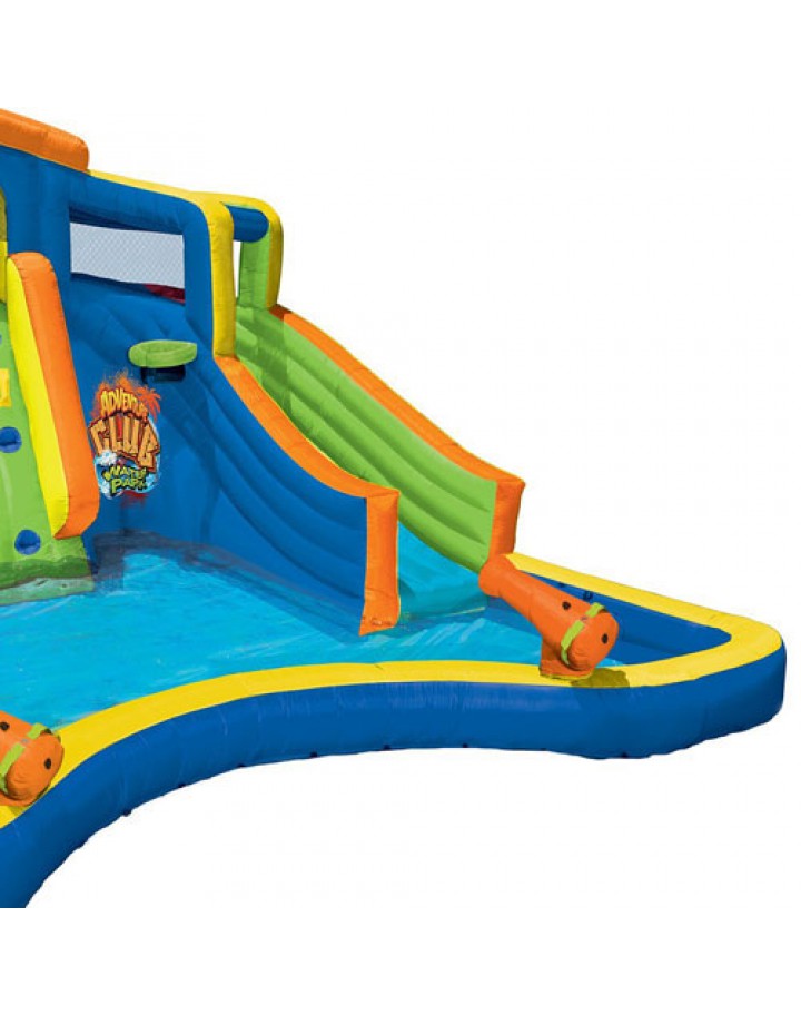 Banzai Inflatable Adventure Club Dual Slide and Pool Backyard Water Park