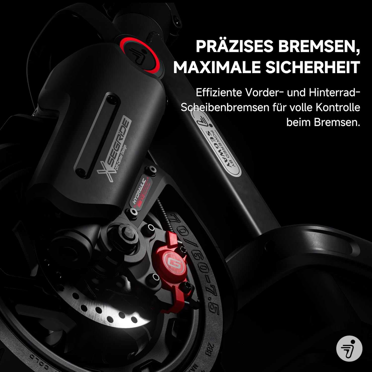 Segway-Ninebot MAX G3 D E-Scooter with Road Legal, 80 km Eco Mode Range, Eco Mode, 75 km at 20 km/h, Charging Time 3.5 h, 130 kg Load Capacity, Double Hydraulic Suspension, Smart Display