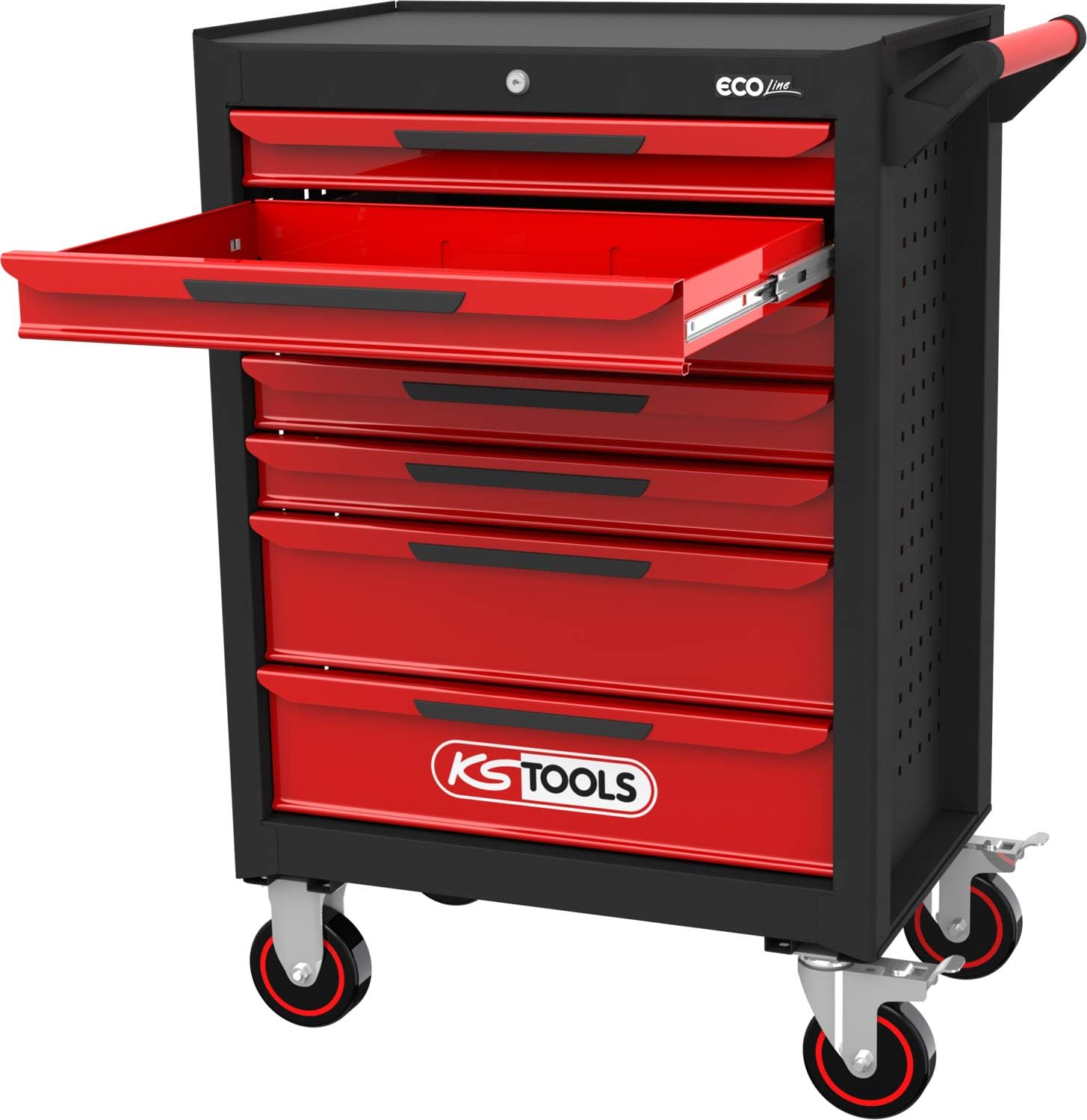 KS Tools ECOline 897.0007 Workshop Trolley with 7 Drawers Black/Red