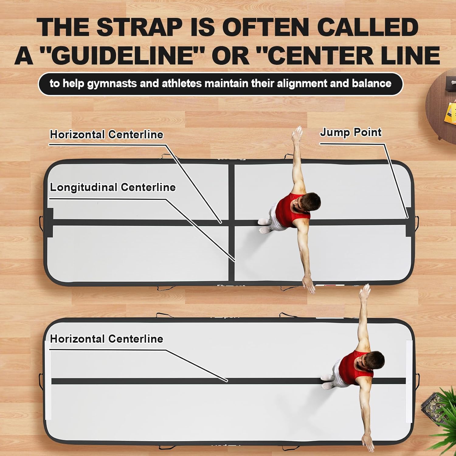 FBSPORT Airtrack Mat, 10/20 cm High Thick 2/3/4/5/6 / M Tumbling Mat, Gymnastics Mat with Air Pump, Training Mat with Carry Bag, Gym Mat for Home, Outdoor, Yoga, Exercise Gymnastics etc.