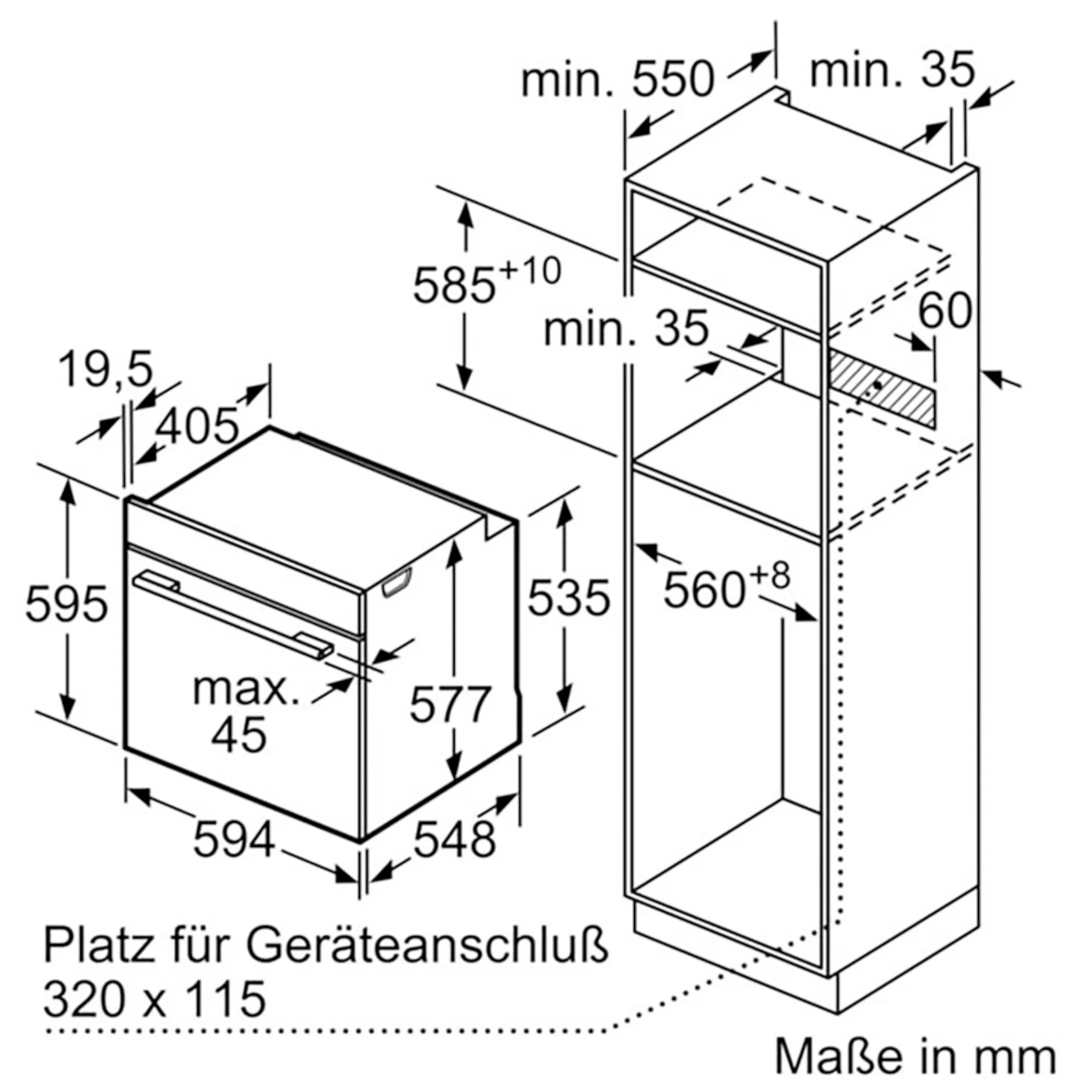 BOSCH Dampfbackofen Serie 8 »HSG7361B1«, mit Teleskopauszug nachrüstbar, AirFry-Funktion