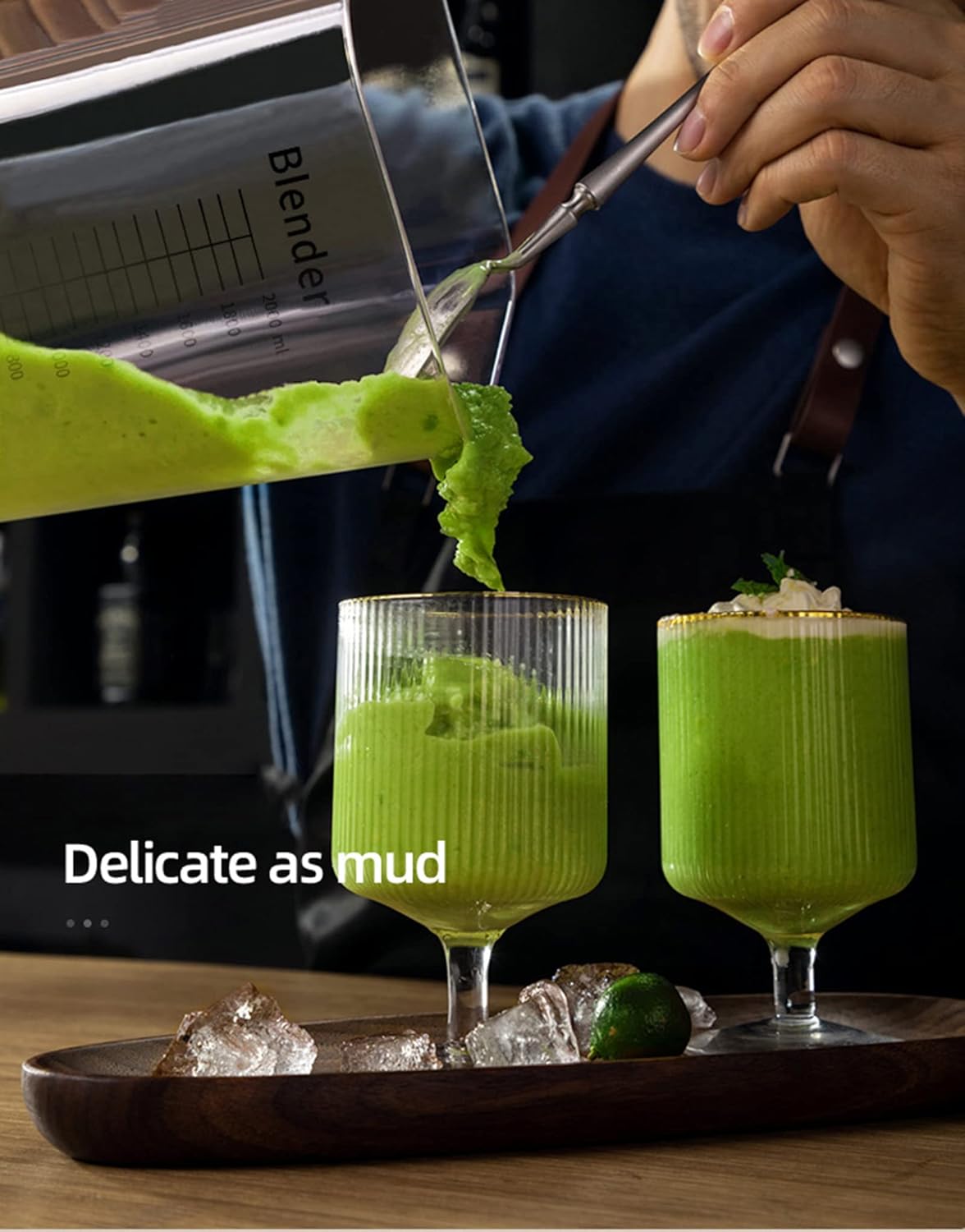 CRANDDI Commercial Quiet Blender 2200 Watt for Kitchen with Soundproof Shield Cover, Heavy Duty High Speed Blender with 80oz Pitcher and Self-Cleaning, K90 Black