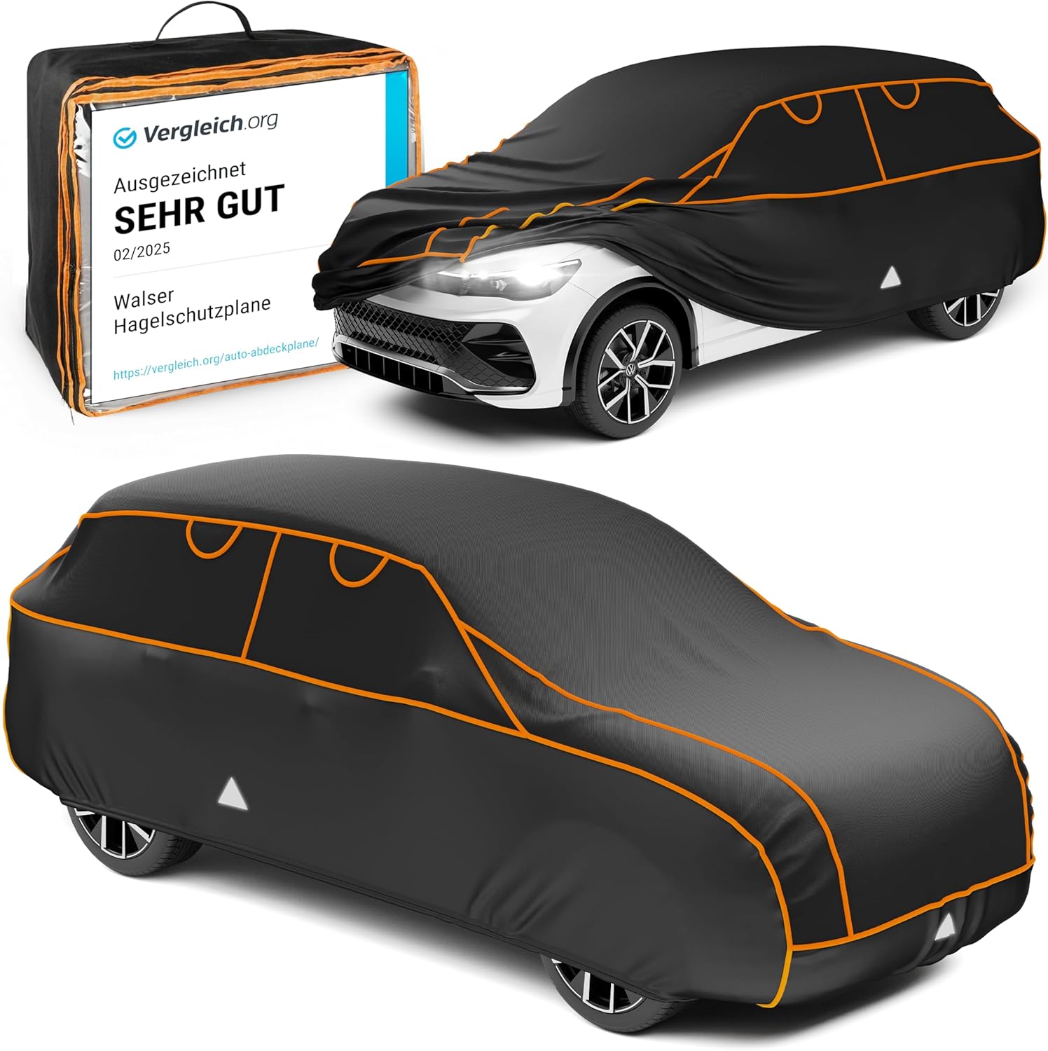 Walser hail protection tarpaulin car, award very good* car hail protection tarpaulin, TÜV tested* tarpaulin car Perma Protect, car garage cover, cover car, car cover size 2