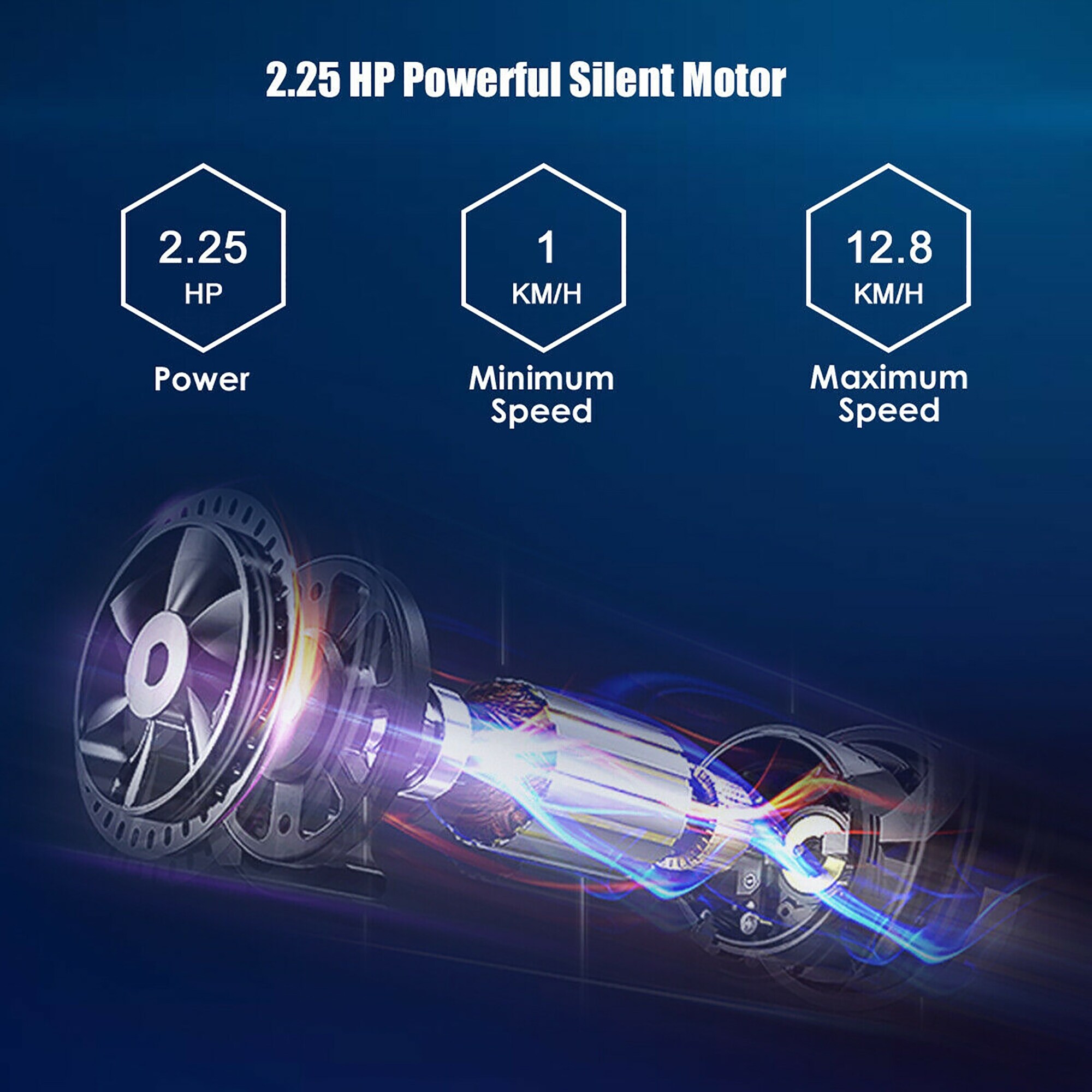 SuperFit 2.25HP Folding Electric Motorized Treadmill With Speaker - 55.9 x 30.5 x 49.5