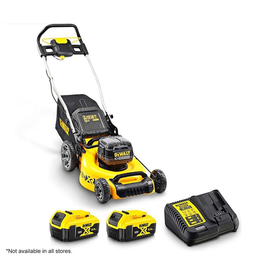 DEWALT 36V Brushless 2 x 5.0Ah 480mm Lawn Mower Kit DCMW564P2-XE