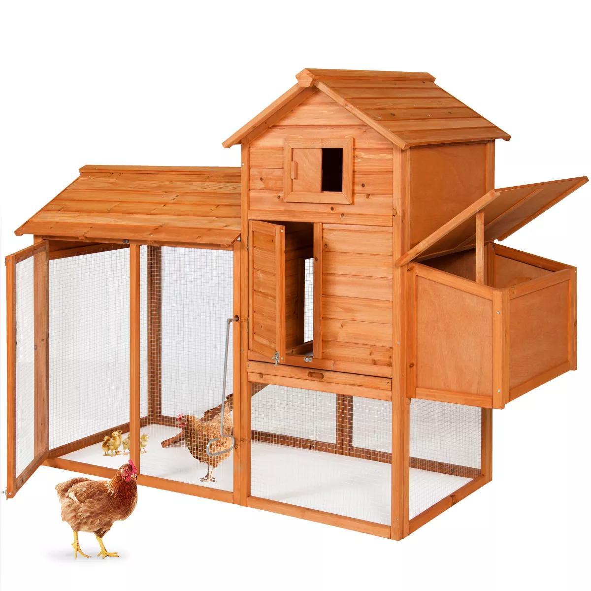 Best Choice Products 80in Wooden Chicken Coop Multi-Level Hen House, Poultry Cage w/ Wire Fence for 4 Birds, Farm 3.9 out of 5 stars with 65 reviews