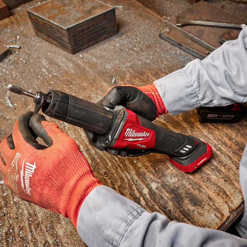 MILWAUKEE 18V FUEL™ 1/4" Braking Die Grinder w/ Deadman Paddle Switch Skin M18FDGROVPDB0