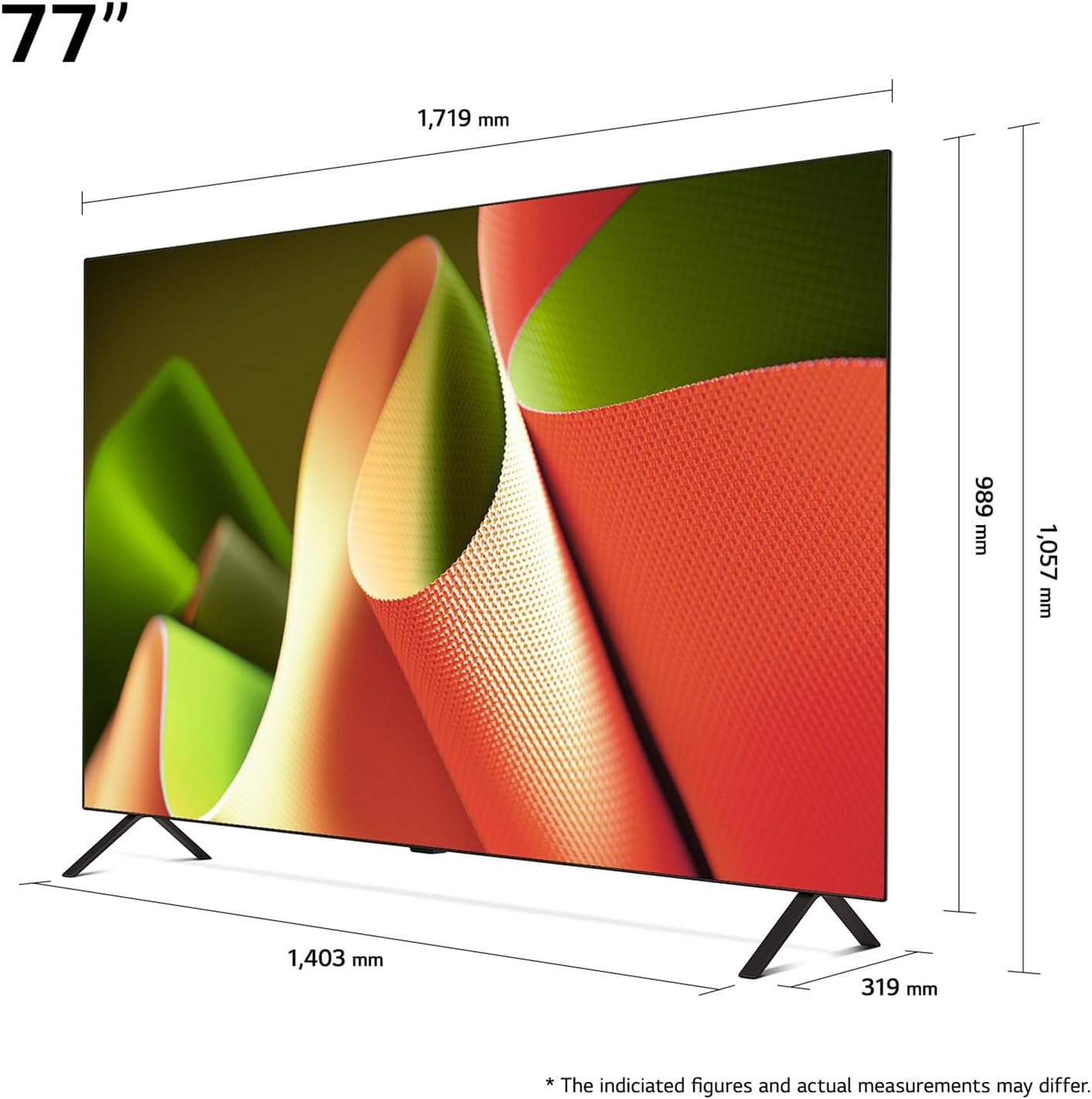 LG OLED77B4ELA TV 195 cm (77 Inch) OLED TV (α8 4K AI Processor, webOS 24, Dolby Vision, up to 120Hz) [Model Year 2024] [Energy Class F]