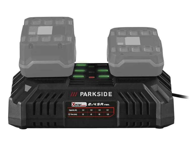 PARKSIDE Chargeur de batterie double PDSLG 20 B1, 2 x 4,5 A, 20 V