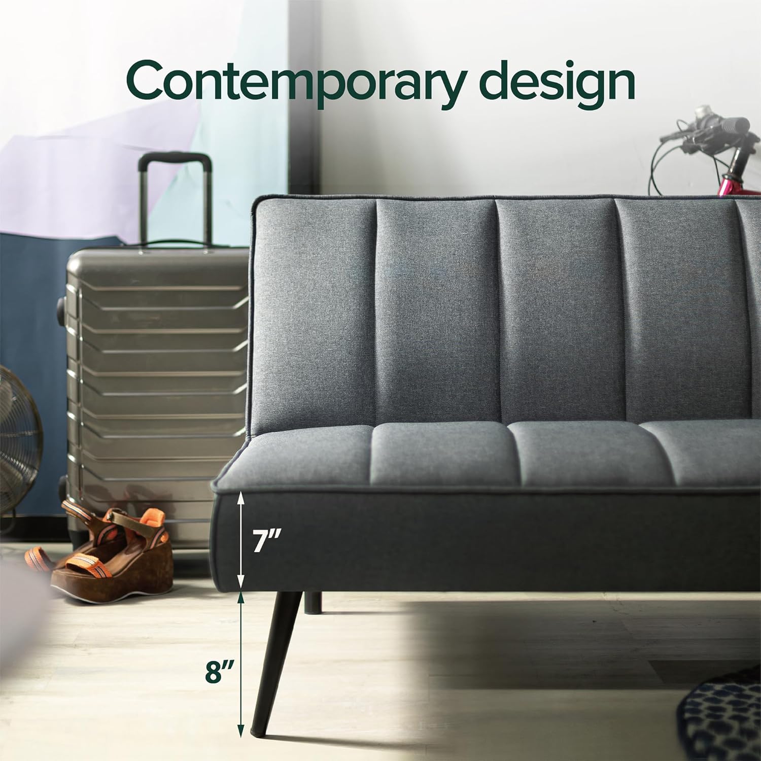 Zinus Quinn Clic Clac Sofa Bed - 2-in-1 Folding Sofa Bed - Suitable for Guest Rooms and Small Spaces