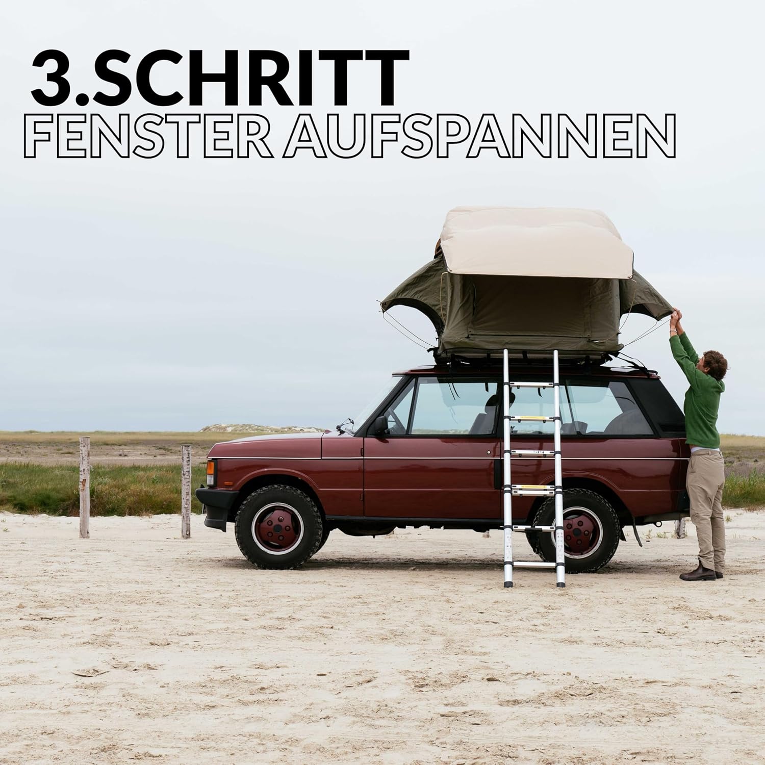 Owen Roof Tent Two Olive Green | Car Roof Tent for 2 People | High Quality & Weatherproof | Camping Tent for Cars and Minivans