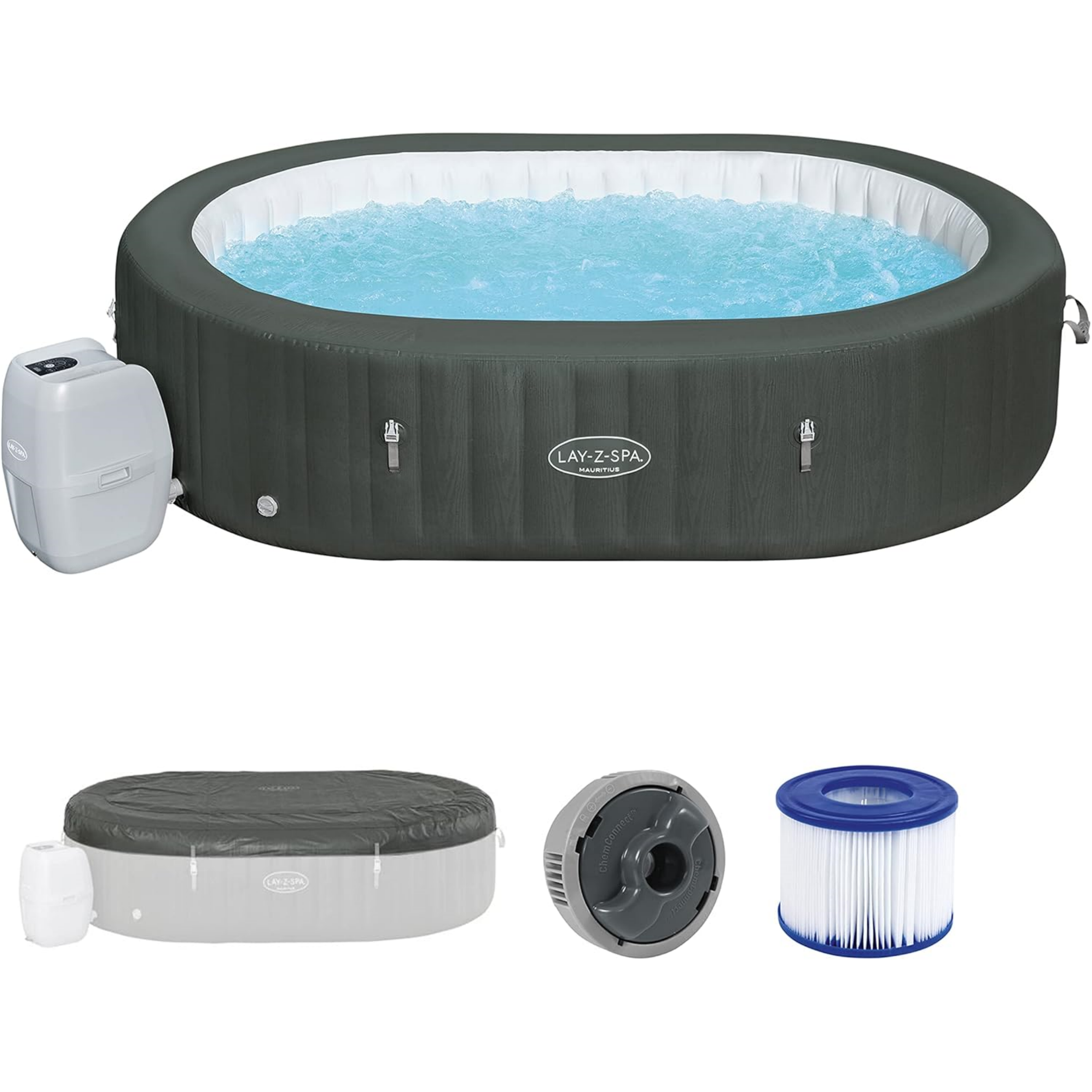 Bestway® LAY-Z-SPA XXL WLAN Whirlpool Mauritius AirJet 270 x 180 x 71 cm Oval