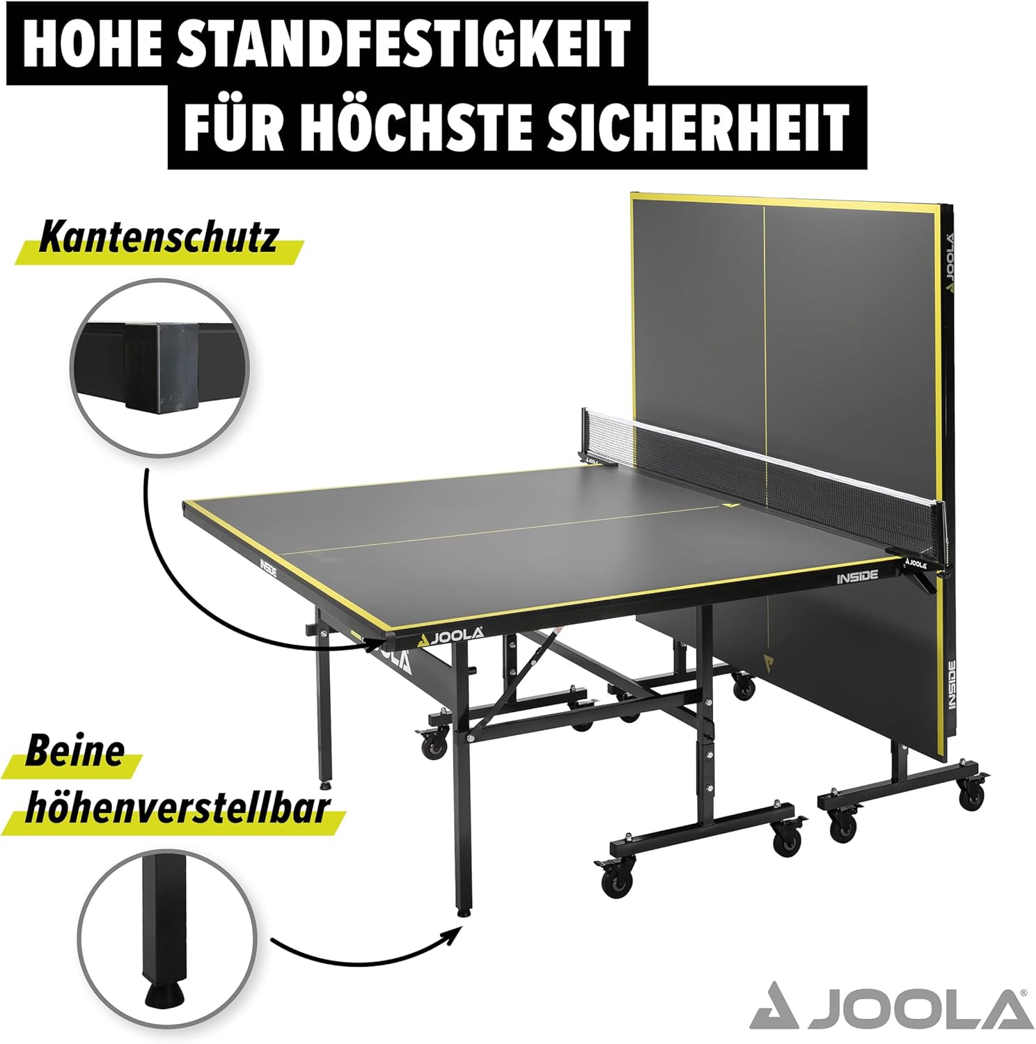 JOOLA Indoor Table Tennis Table Foldable - Quick Assembly - Includes Table Tennis Net, 274 x 152.5 x 76 cm