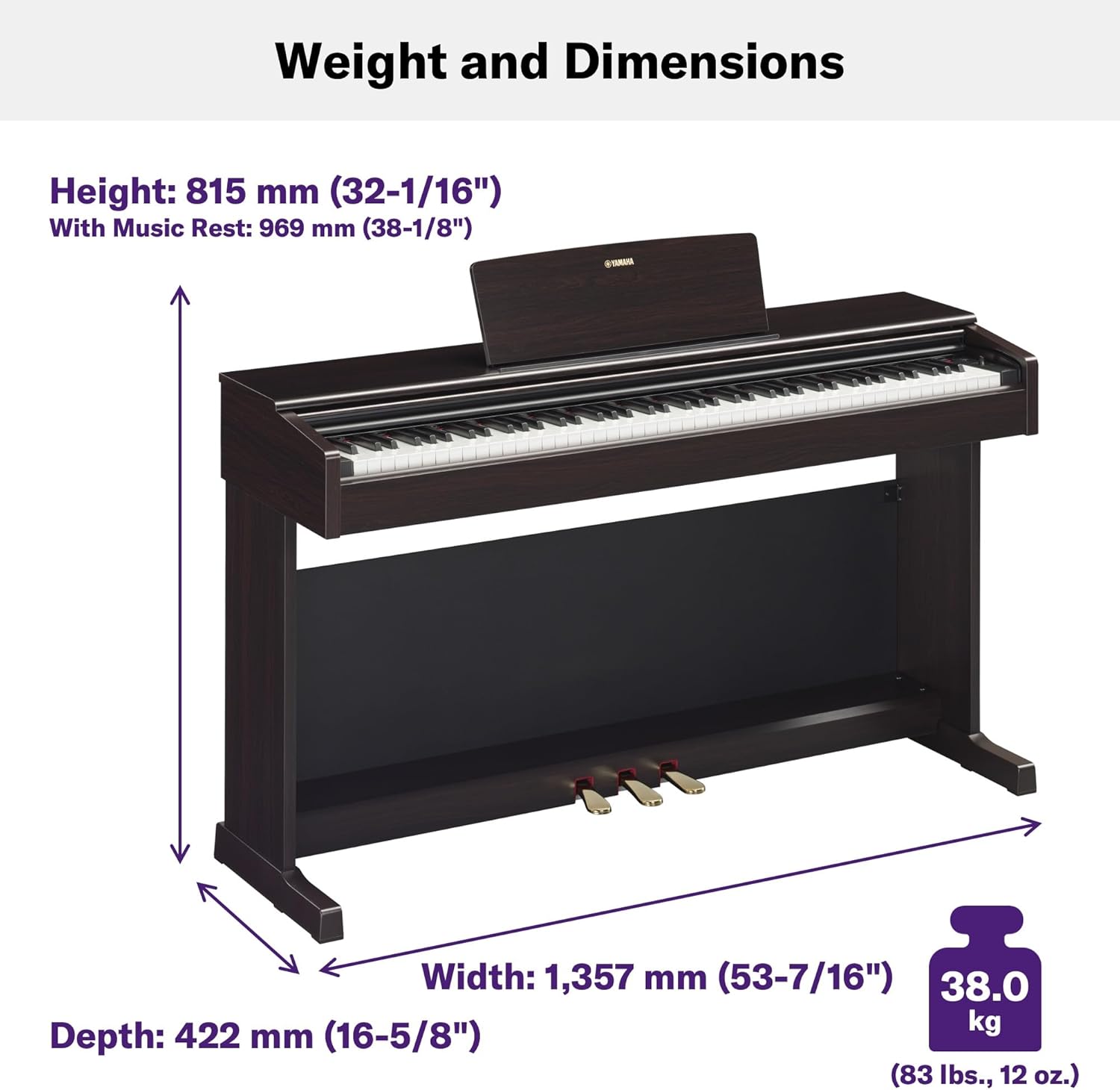 Yamaha ARIUS YDP-145 Digital Piano, Classic and Elegant Digital Piano for Beginners and Hobby Players
